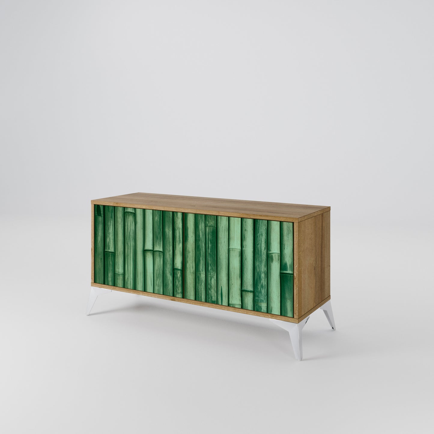 NATURAL GREEN Compact 2-Door TV Cabinet