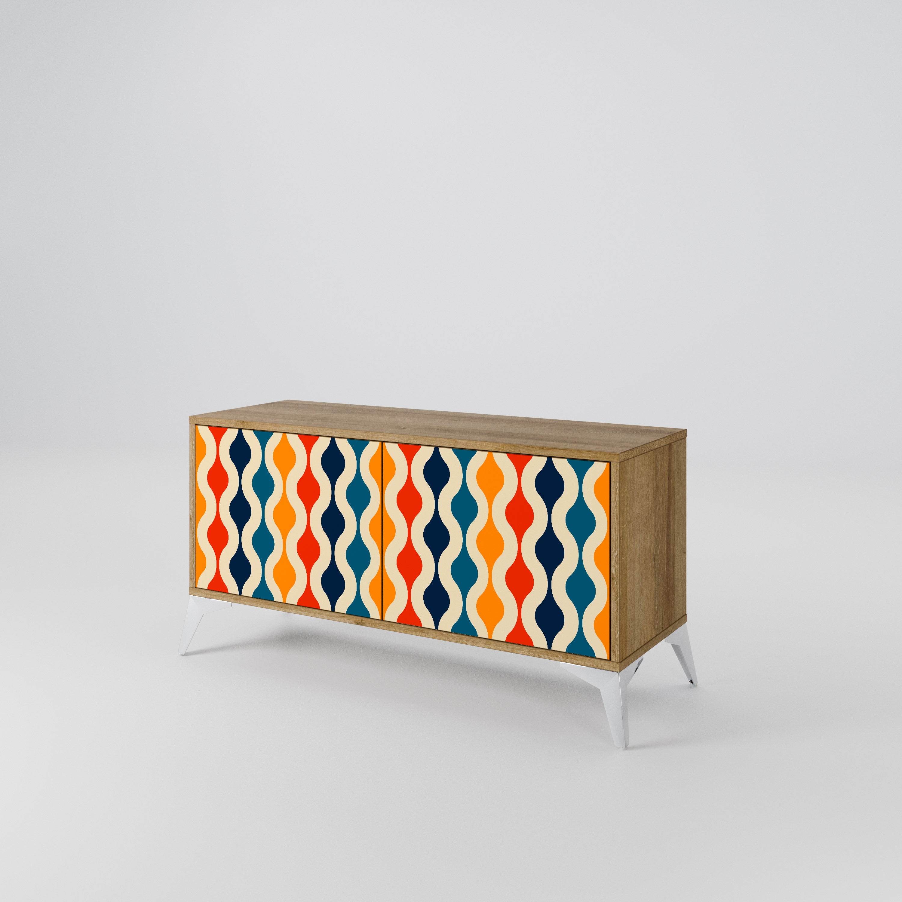 COLORFUL NOSTALGIA Compact 2-Door TV Cabinet