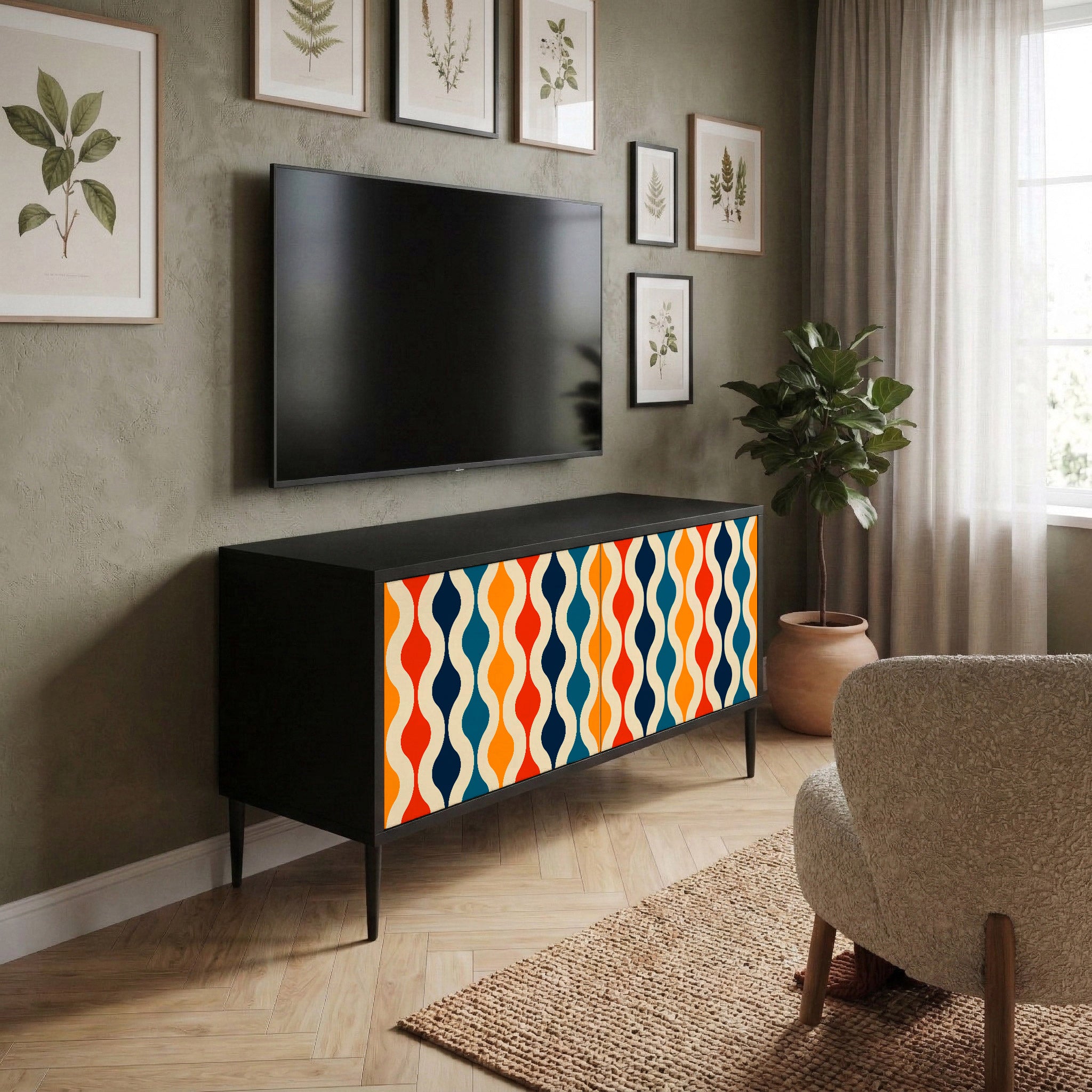 COLORFUL NOSTALGIA Compact 2-Door TV Cabinet