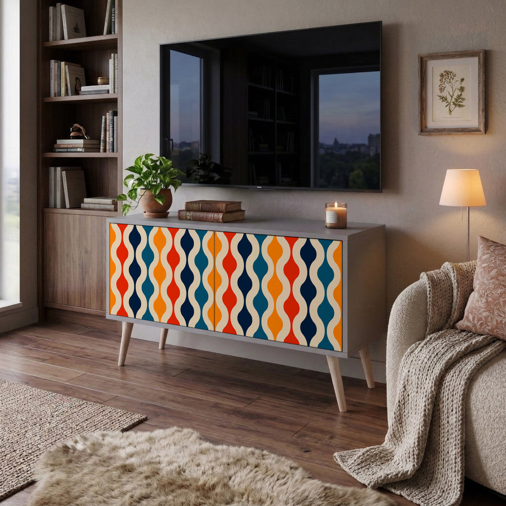 COLORFUL NOSTALGIA Compact 2-Door TV Cabinet