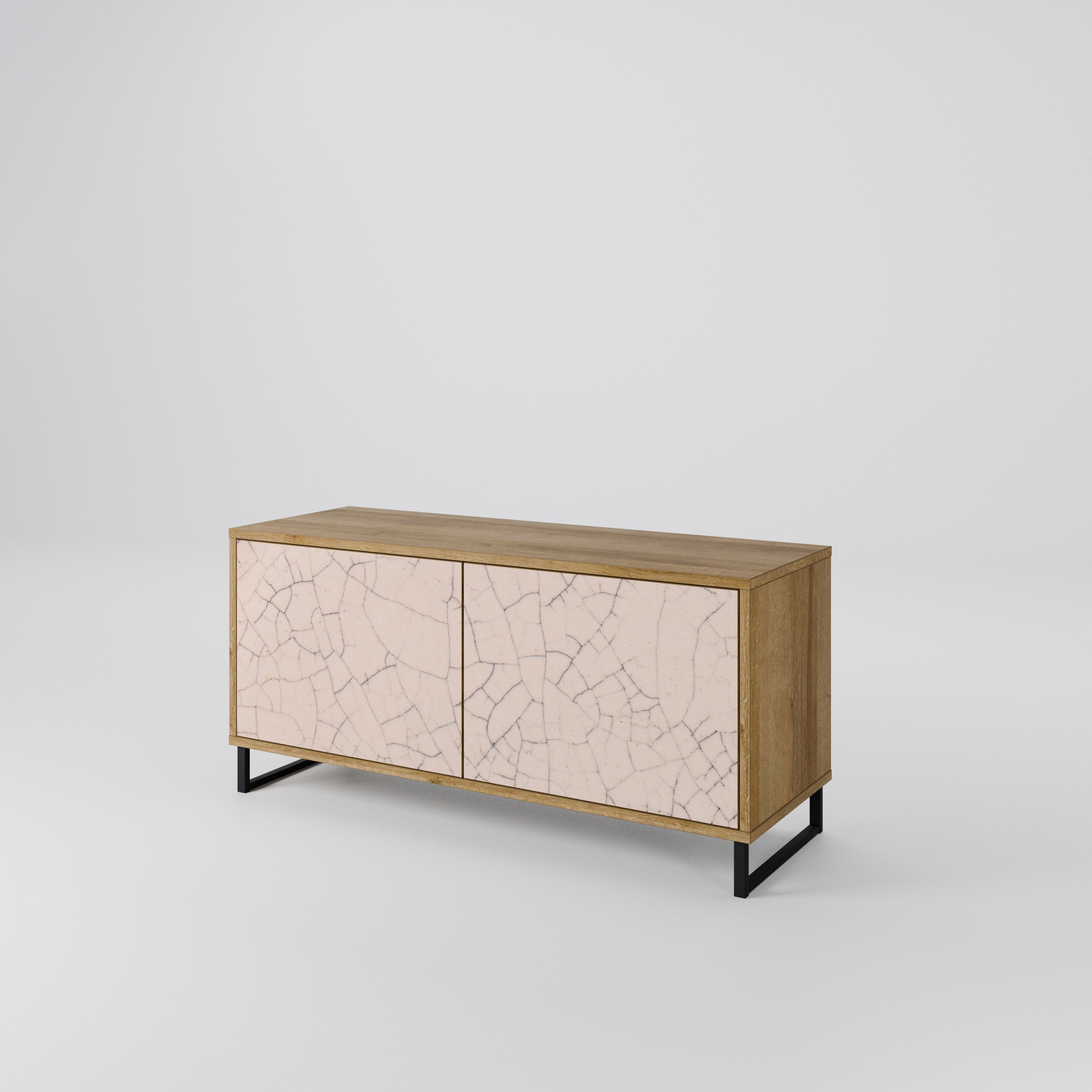 CERAMIC TEXTURE Compact 2-Door TV Cabinet