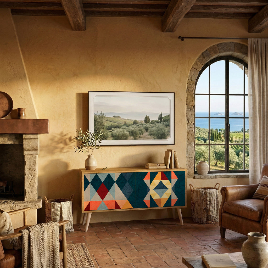 CRACKED ILLUSION Compact 2-Door TV Cabinet