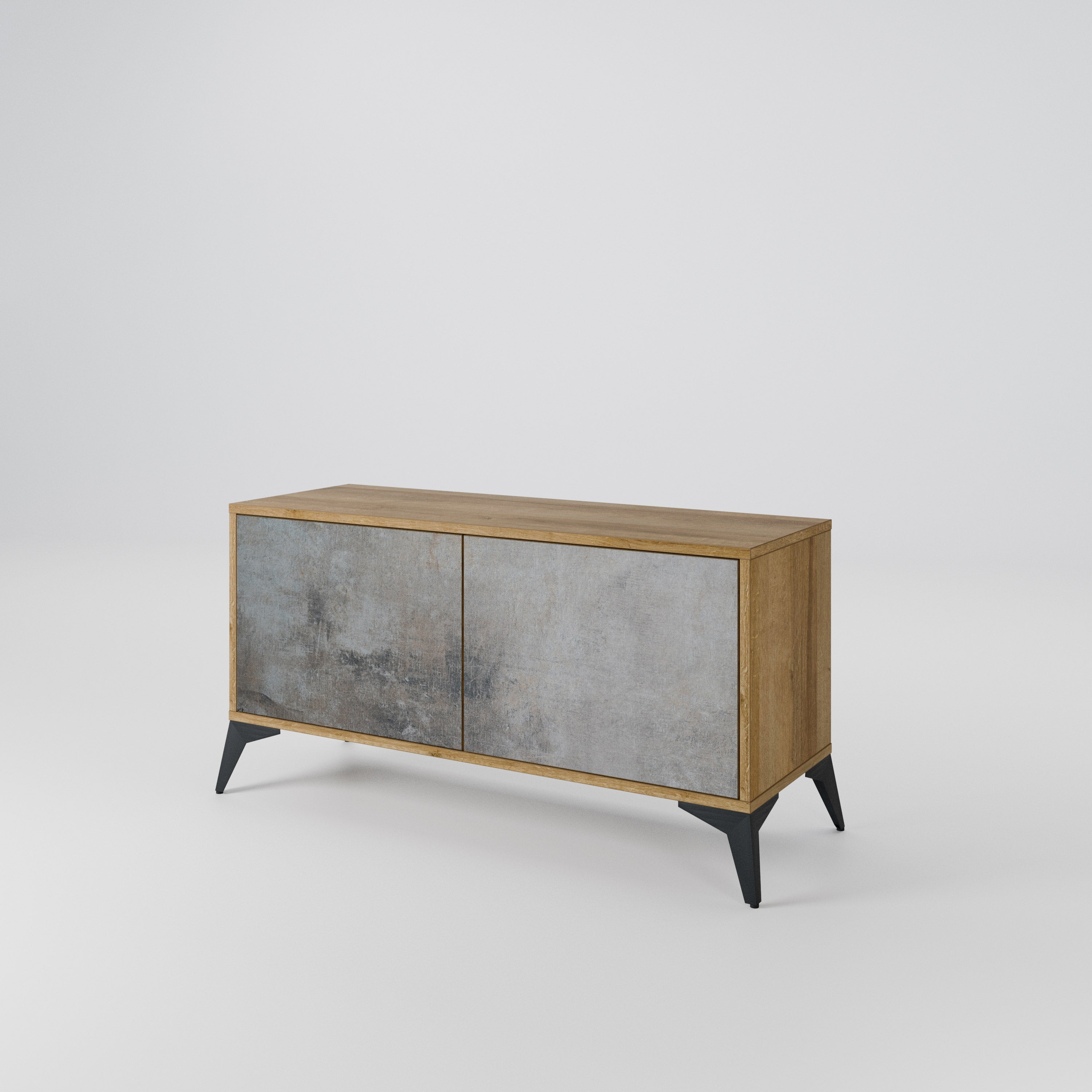 CONCRETE WALL Compact 2-Door TV Cabinet