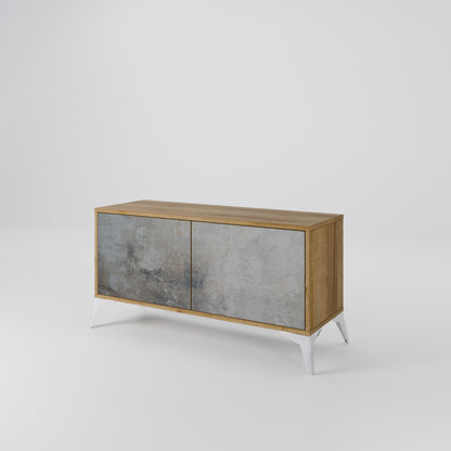 CONCRETE WALL Compact 2-Door TV Cabinet