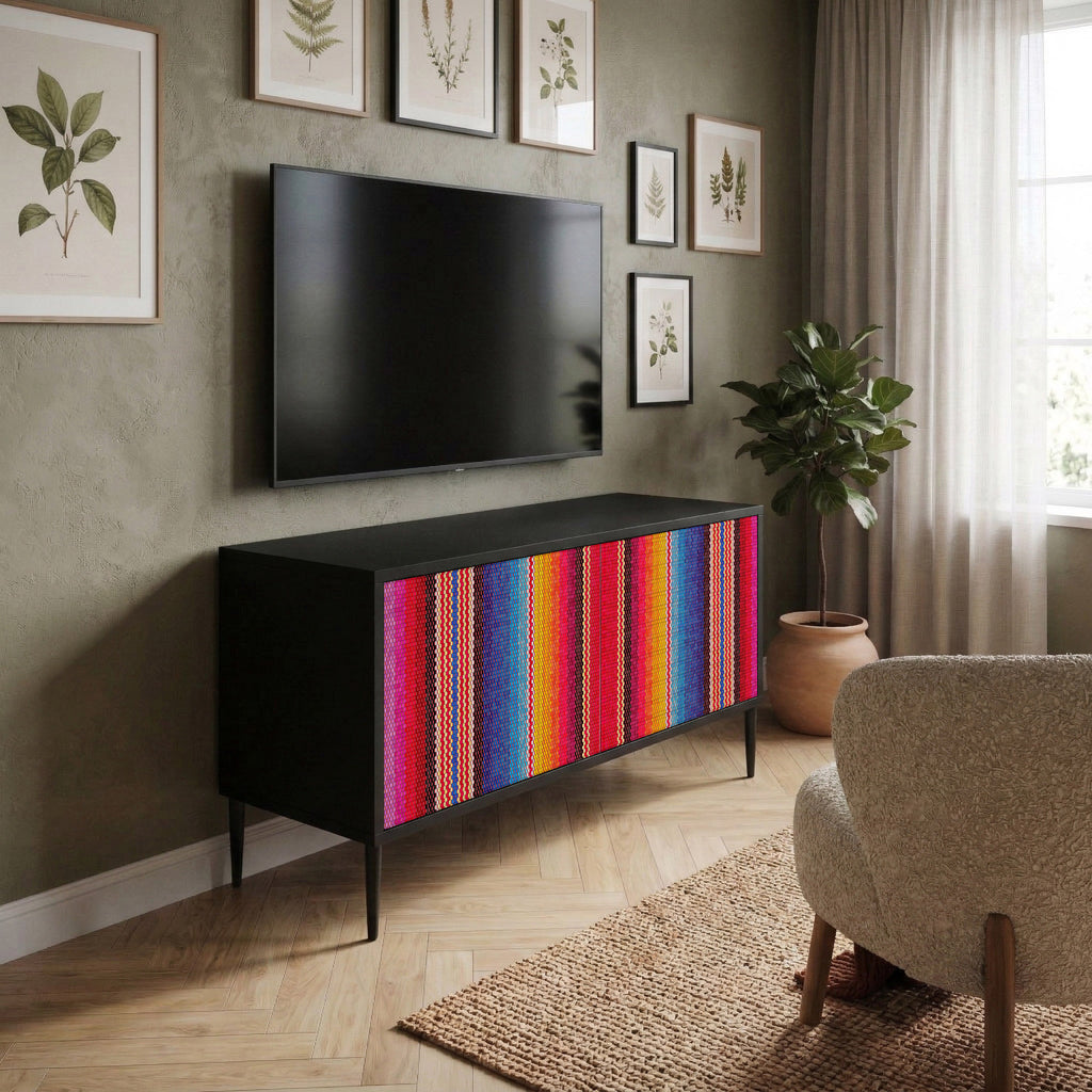 ETHNIC MEXICAN Compact 2-Door TV Cabinet