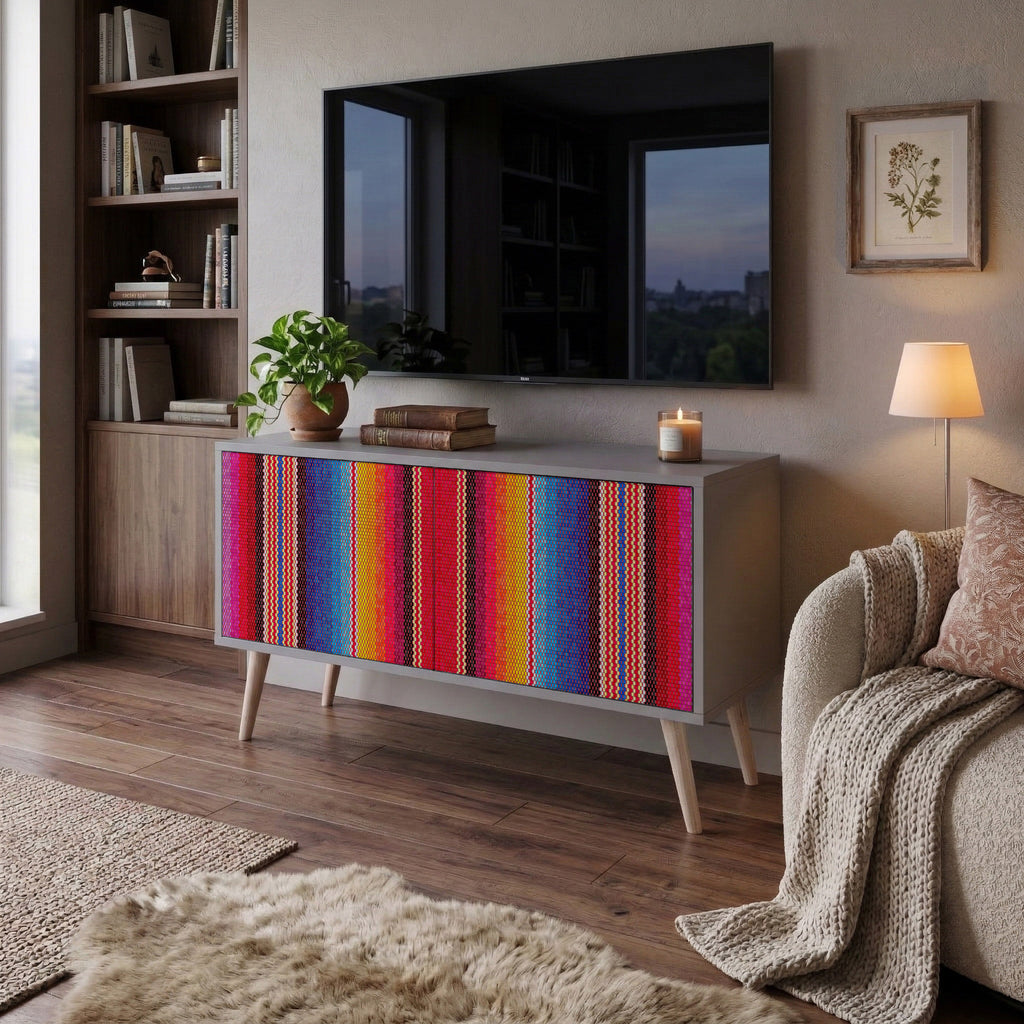 ETHNIC MEXICAN Compact 2-Door TV Cabinet