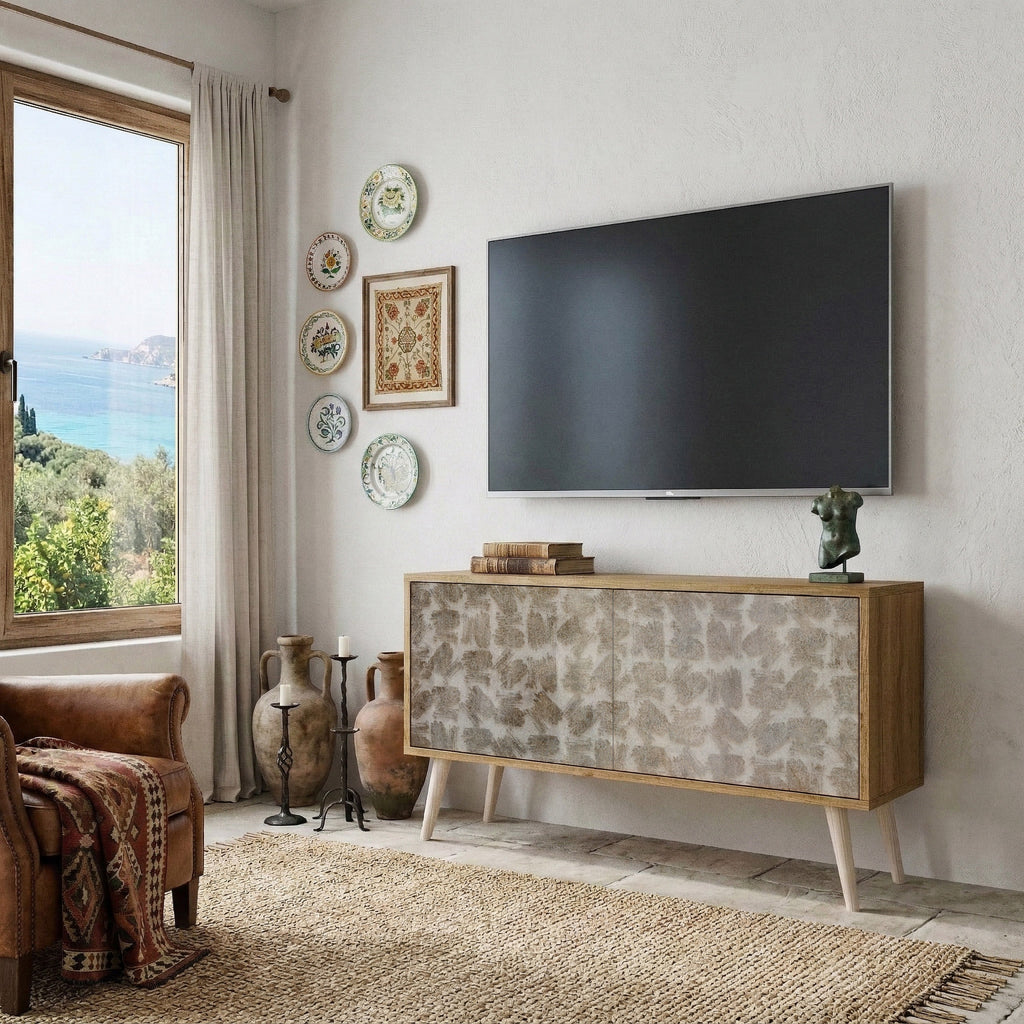 SLIGHTLY BLURRED Compact 2-Door TV Cabinet