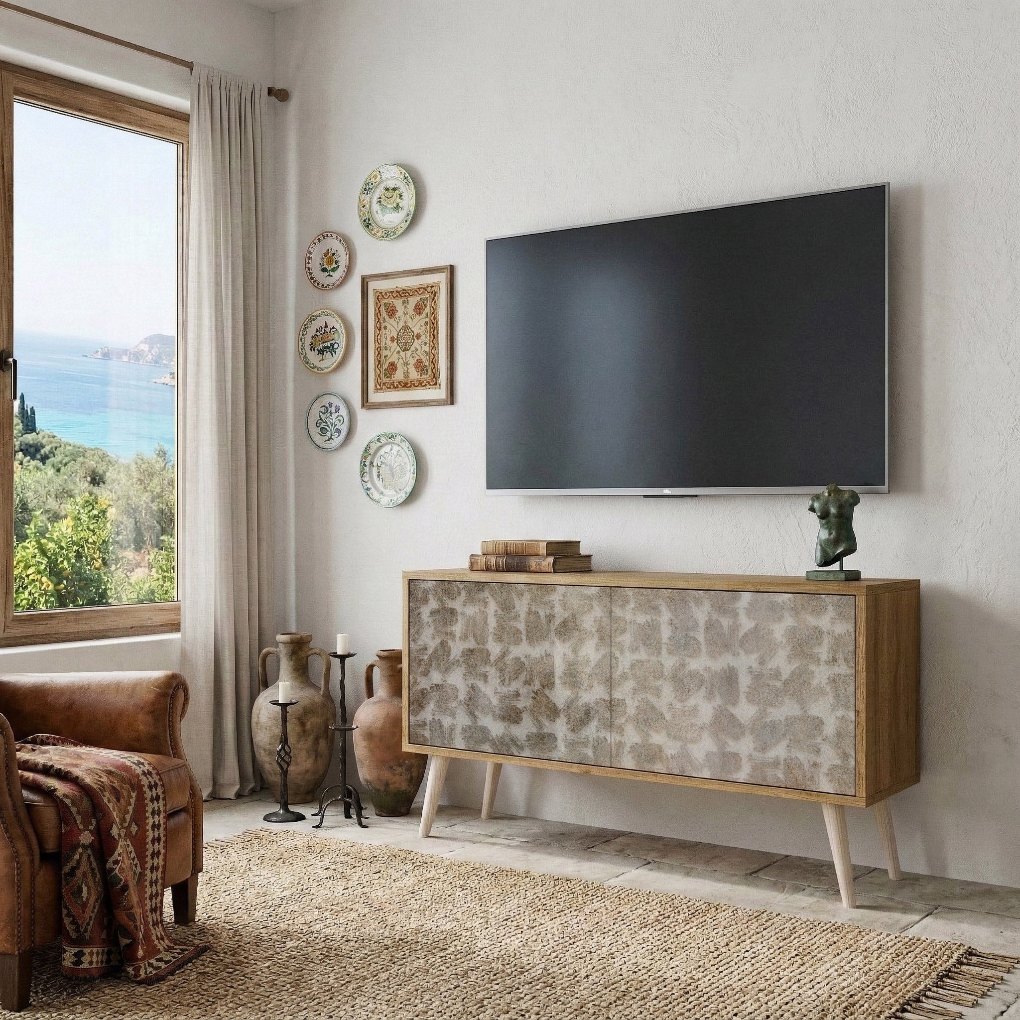 SLIGHTLY BLURRED Compact 2-Door TV Cabinet