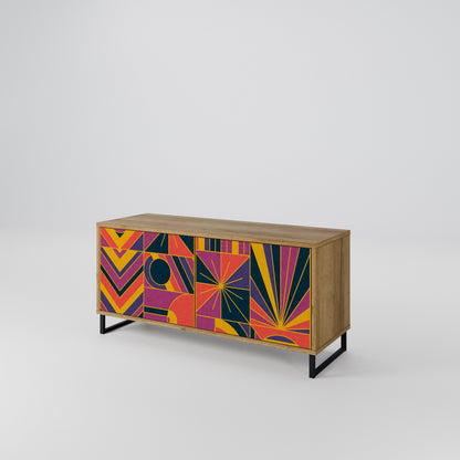 ELECTRIC PATTERNS Compact 2-Door TV Cabinet