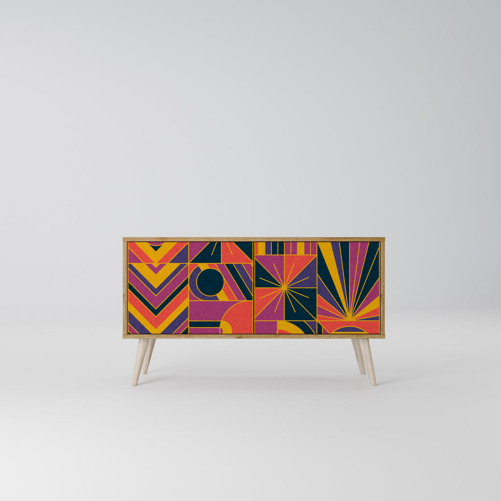 ELECTRIC PATTERNS Compact 2-Door TV Cabinet