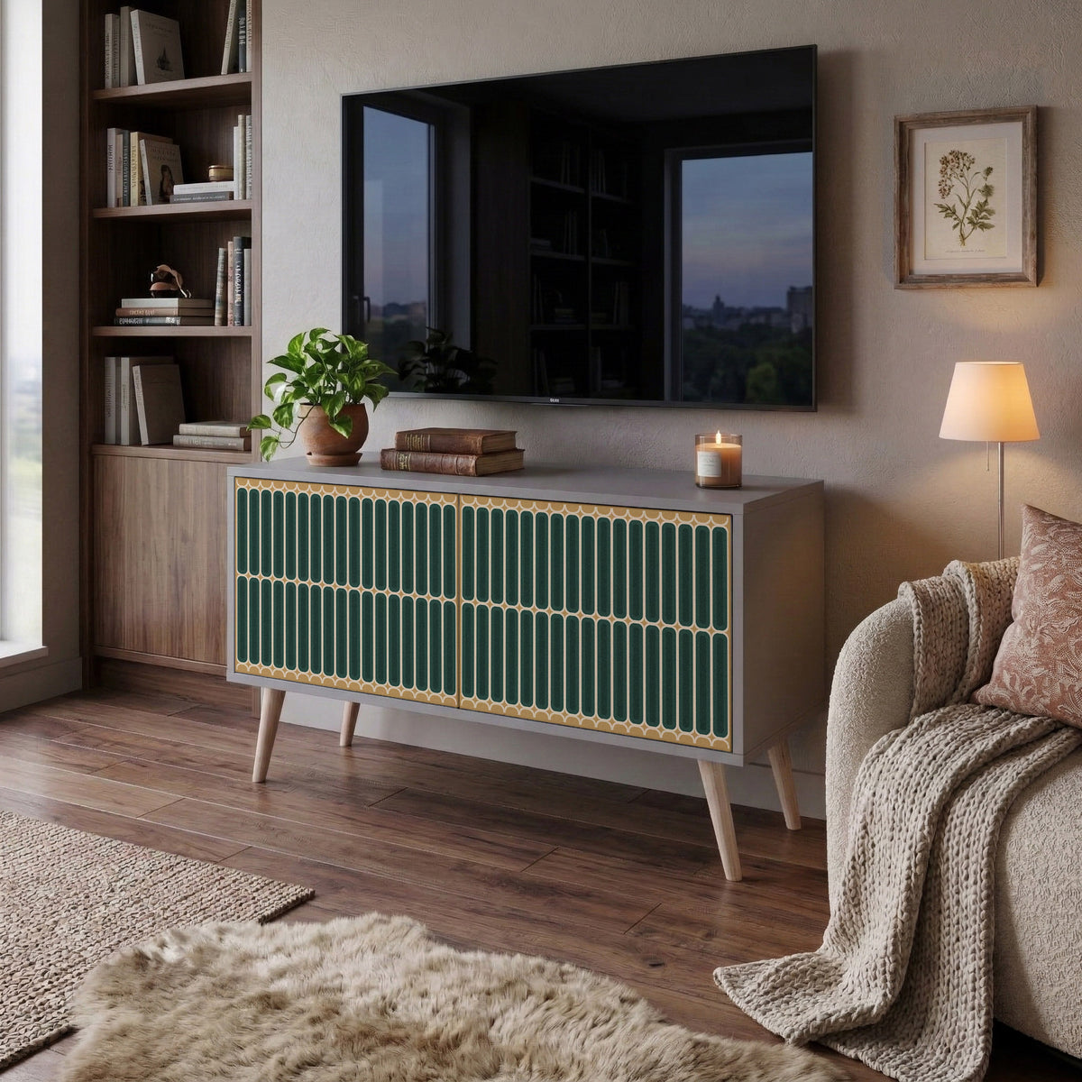 ILUSION GATE Compact 2-Door TV Cabinet