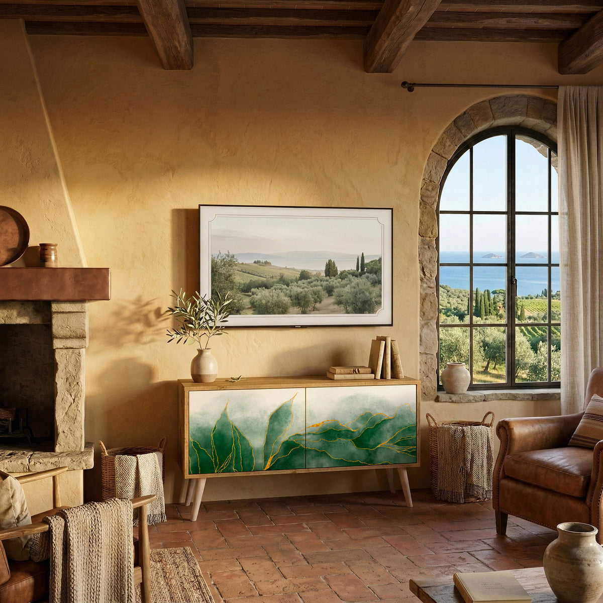 EXPENSIVE NATURE Compact 2-Door TV Cabinet