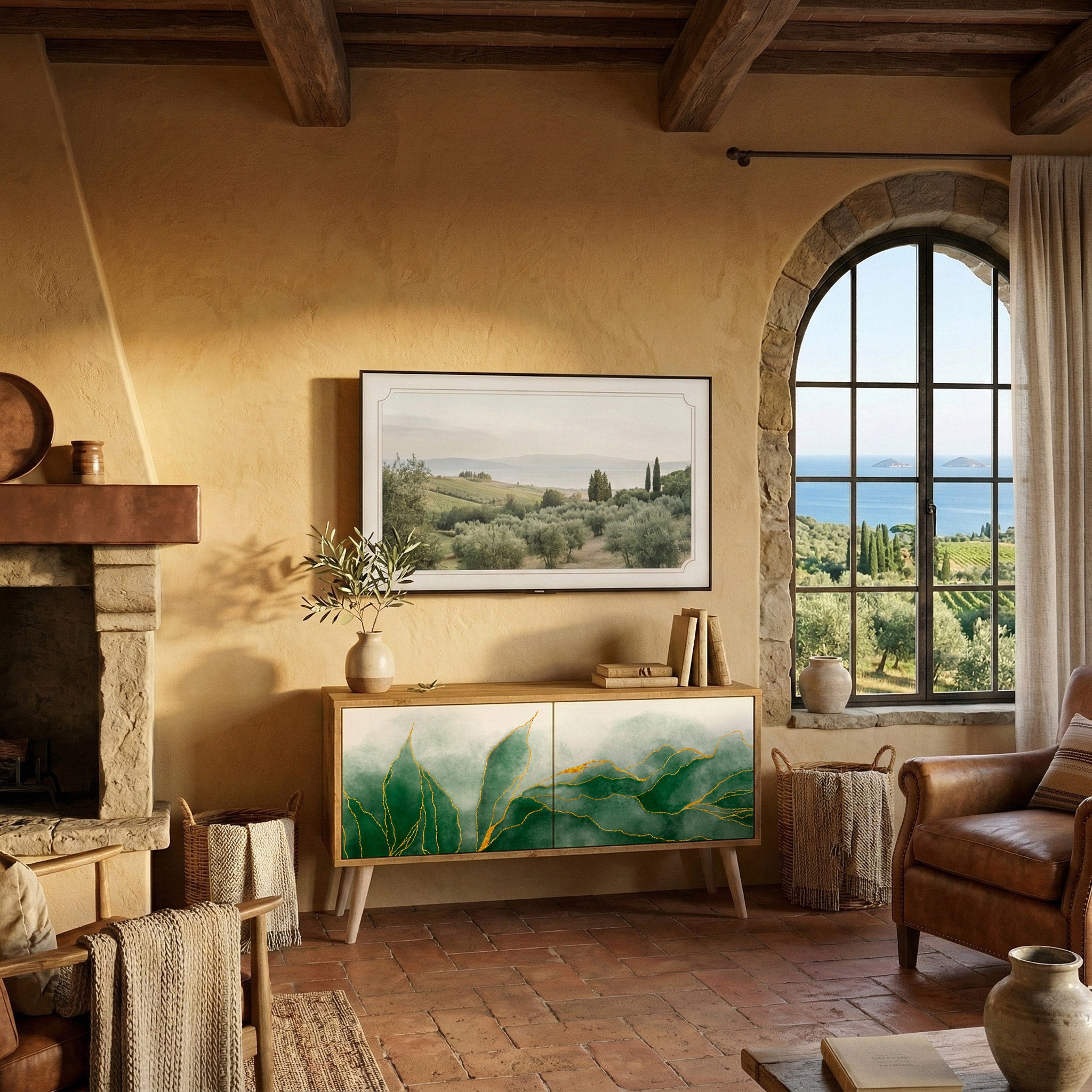 EXPENSIVE NATURE Compact 2-Door TV Cabinet