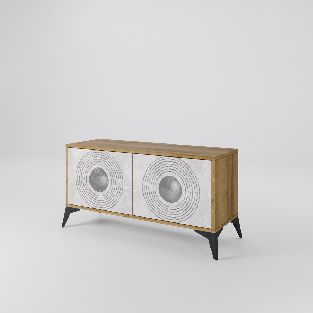 SOLID CIRCLES Compact 2-Door TV Cabinet