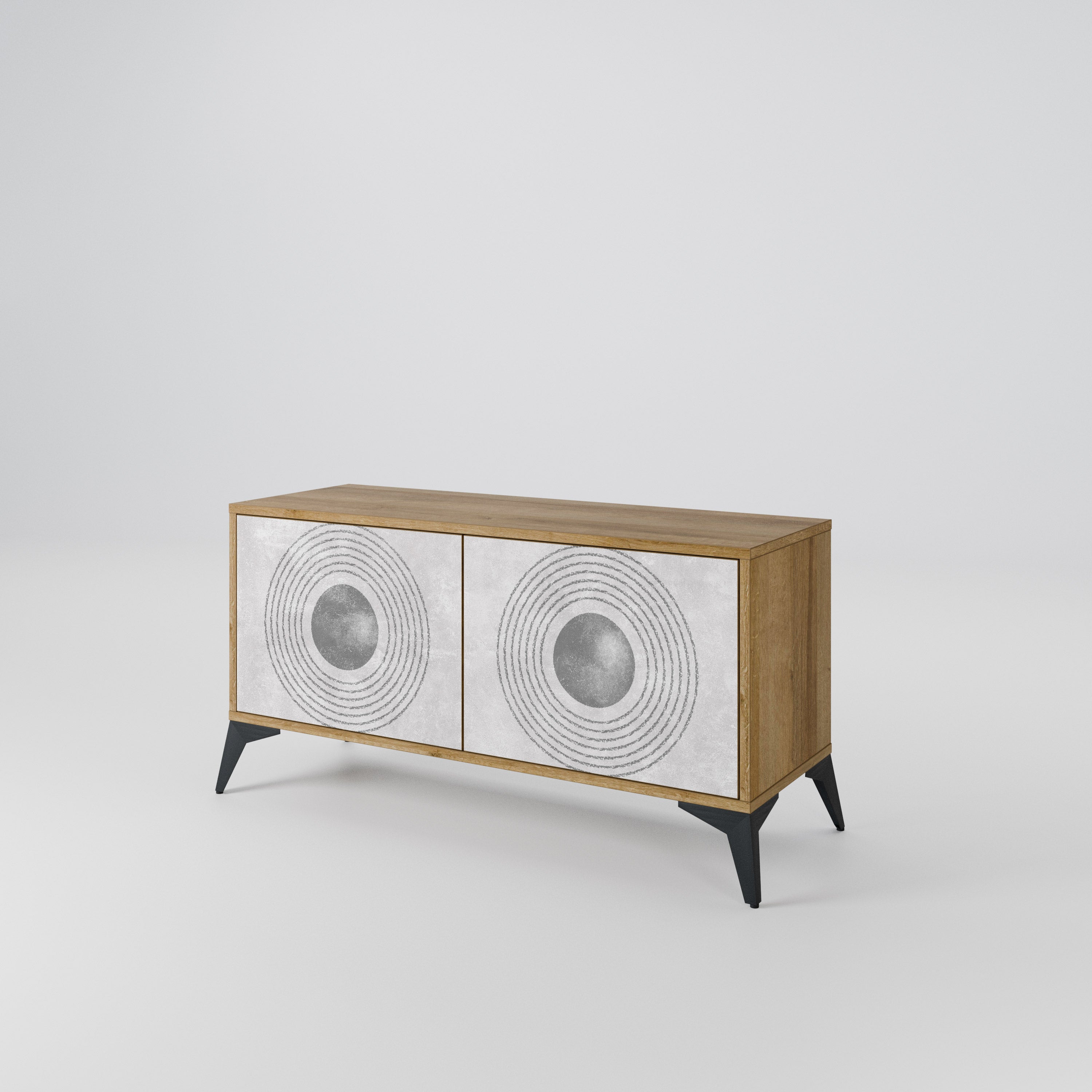 SOLID CIRCLES Compact 2-Door TV Cabinet