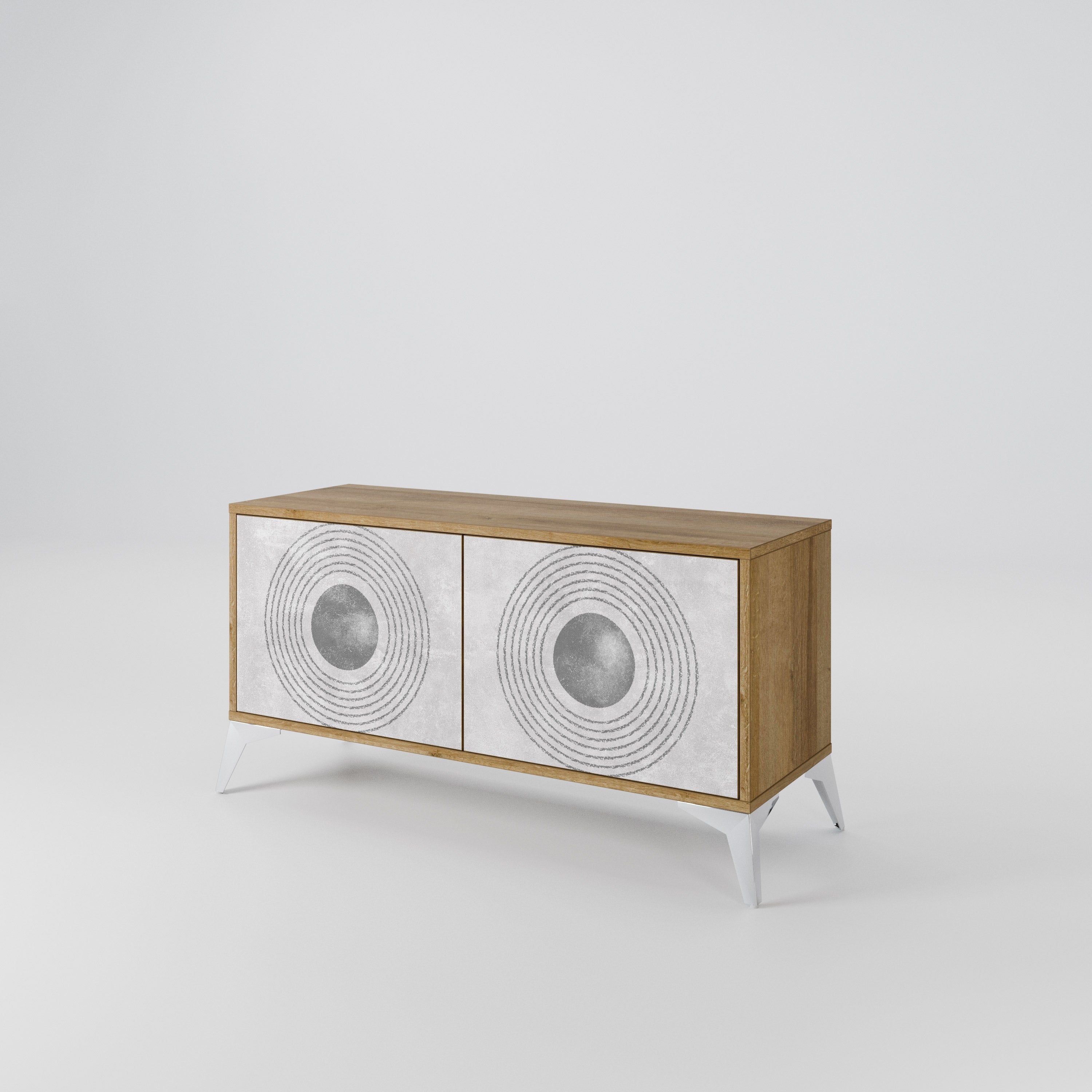 SOLID CIRCLES Compact 2-Door TV Cabinet