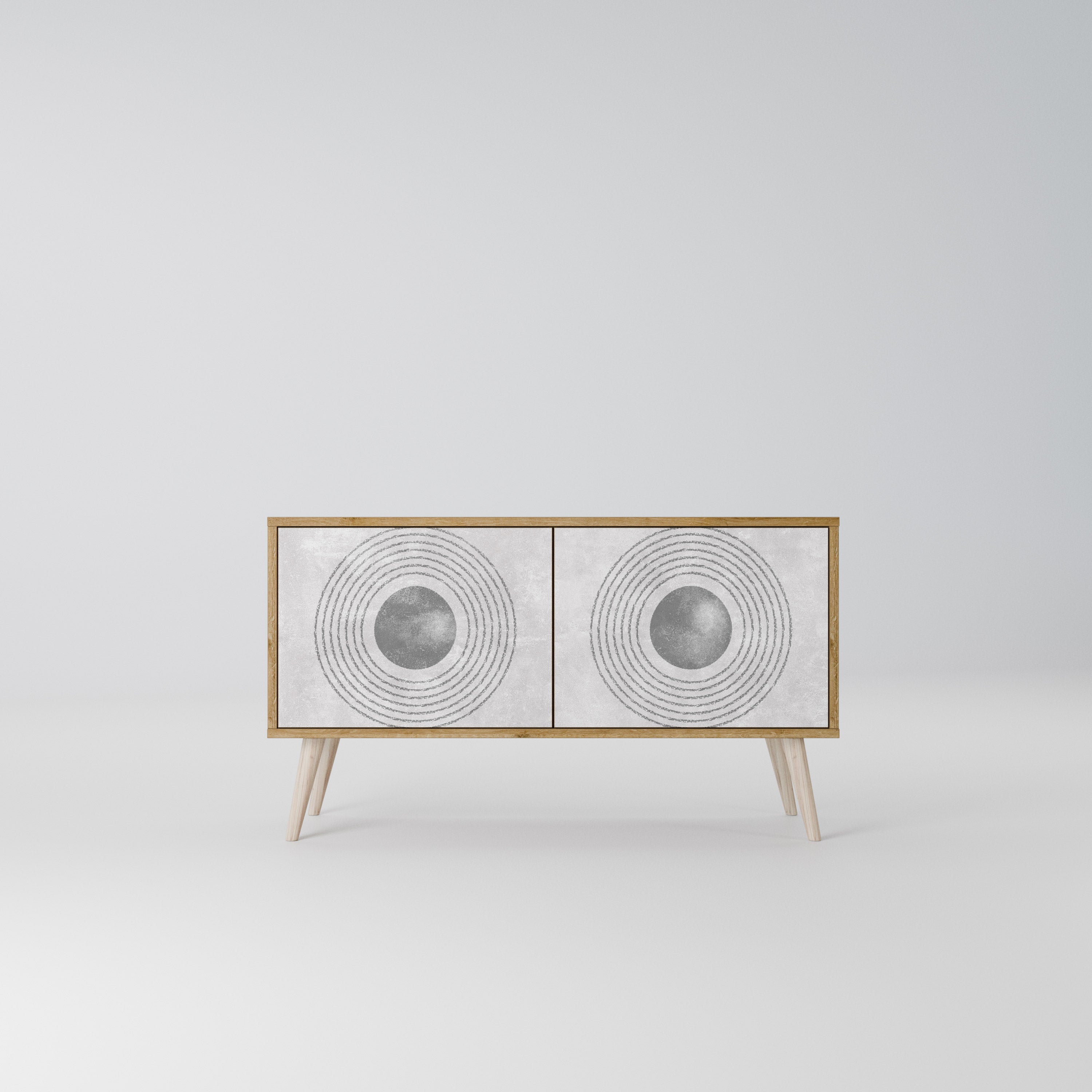 SOLID CIRCLES Compact 2-Door TV Cabinet