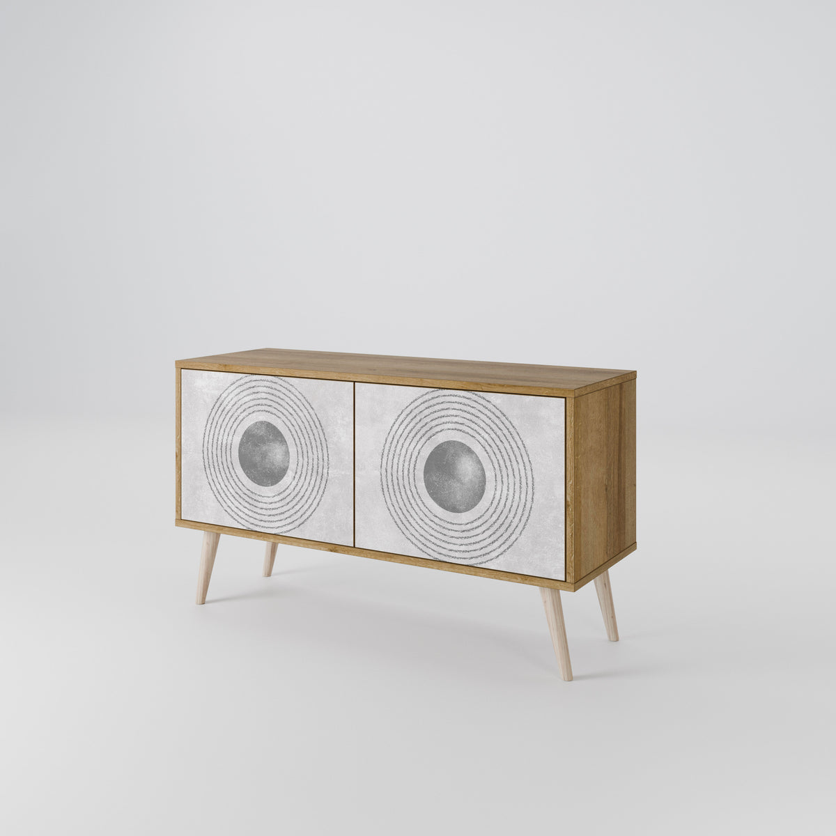 SOLID CIRCLES Compact 2-Door TV Cabinet