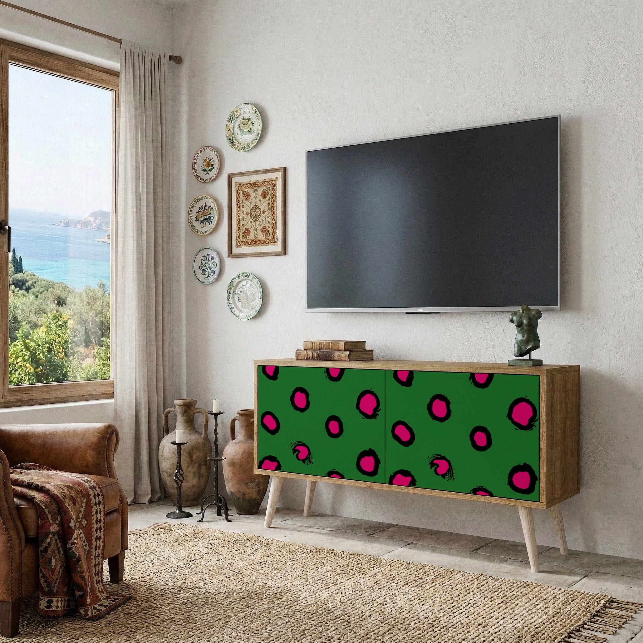 FUNKY SPOTS Compact 2-Door TV Cabinet