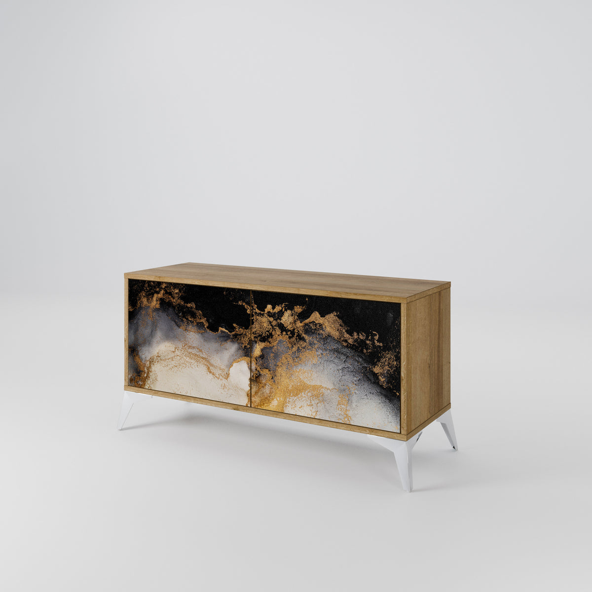 MARBLE OF TOMMORROW Compact 2-Door TV Cabinet
