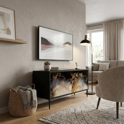 MARBLE OF TOMMORROW Compact 2-Door TV Cabinet