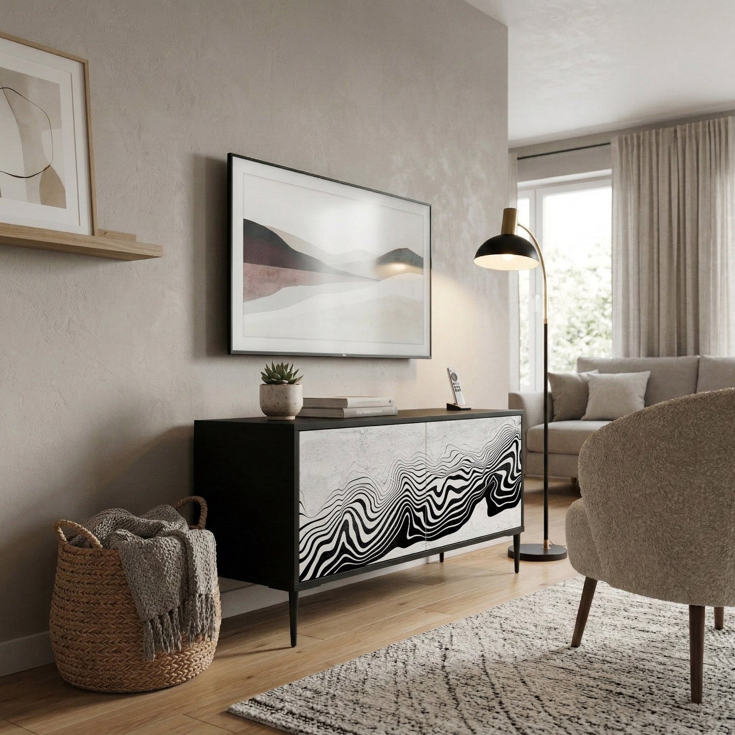 MONOCHROME MIRAGE Compact 2-Door TV Cabinet