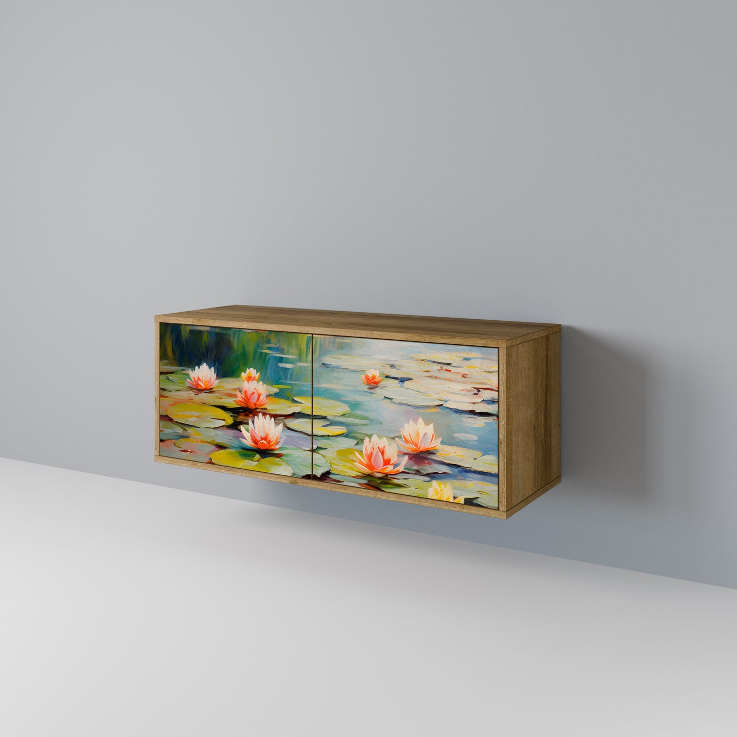 BLOOMING WATERS Compact 2-Door TV Cabinet