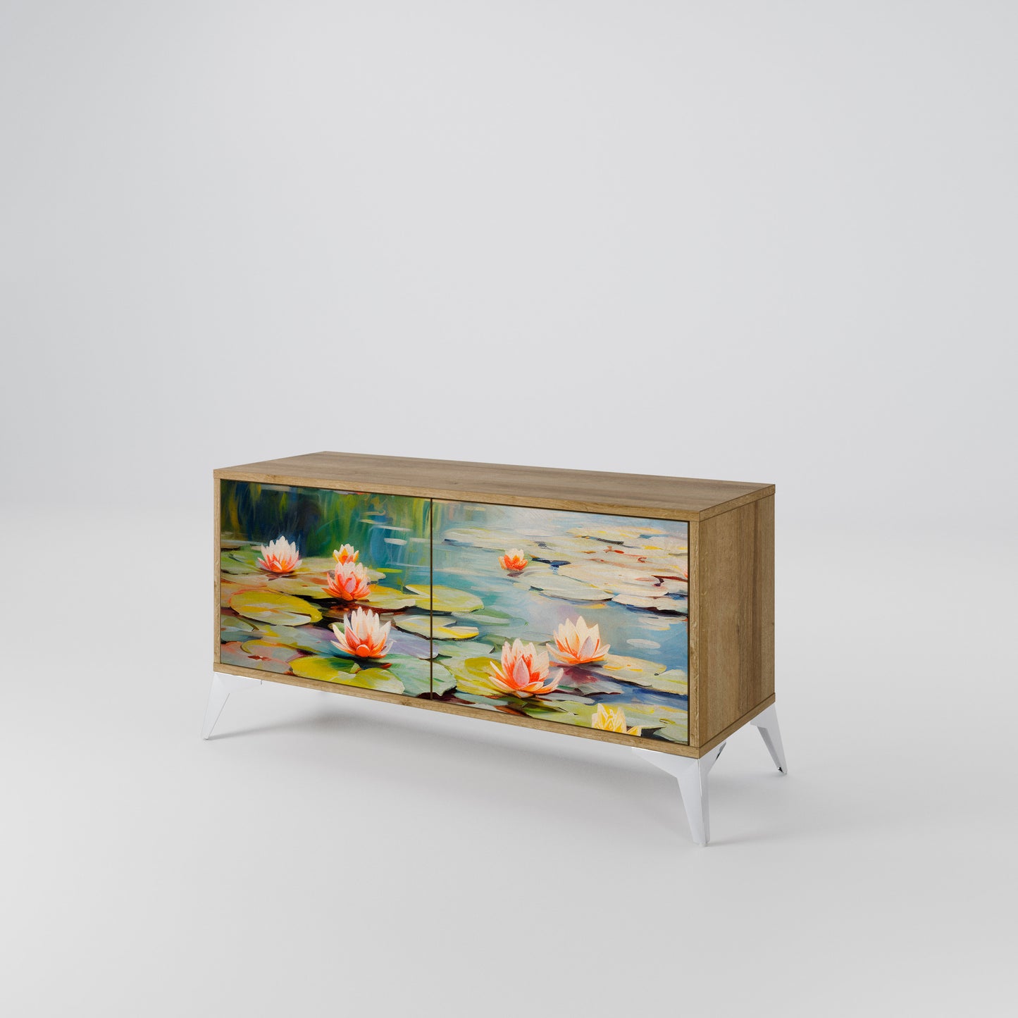 BLOOMING WATERS Compact 2-Door TV Cabinet