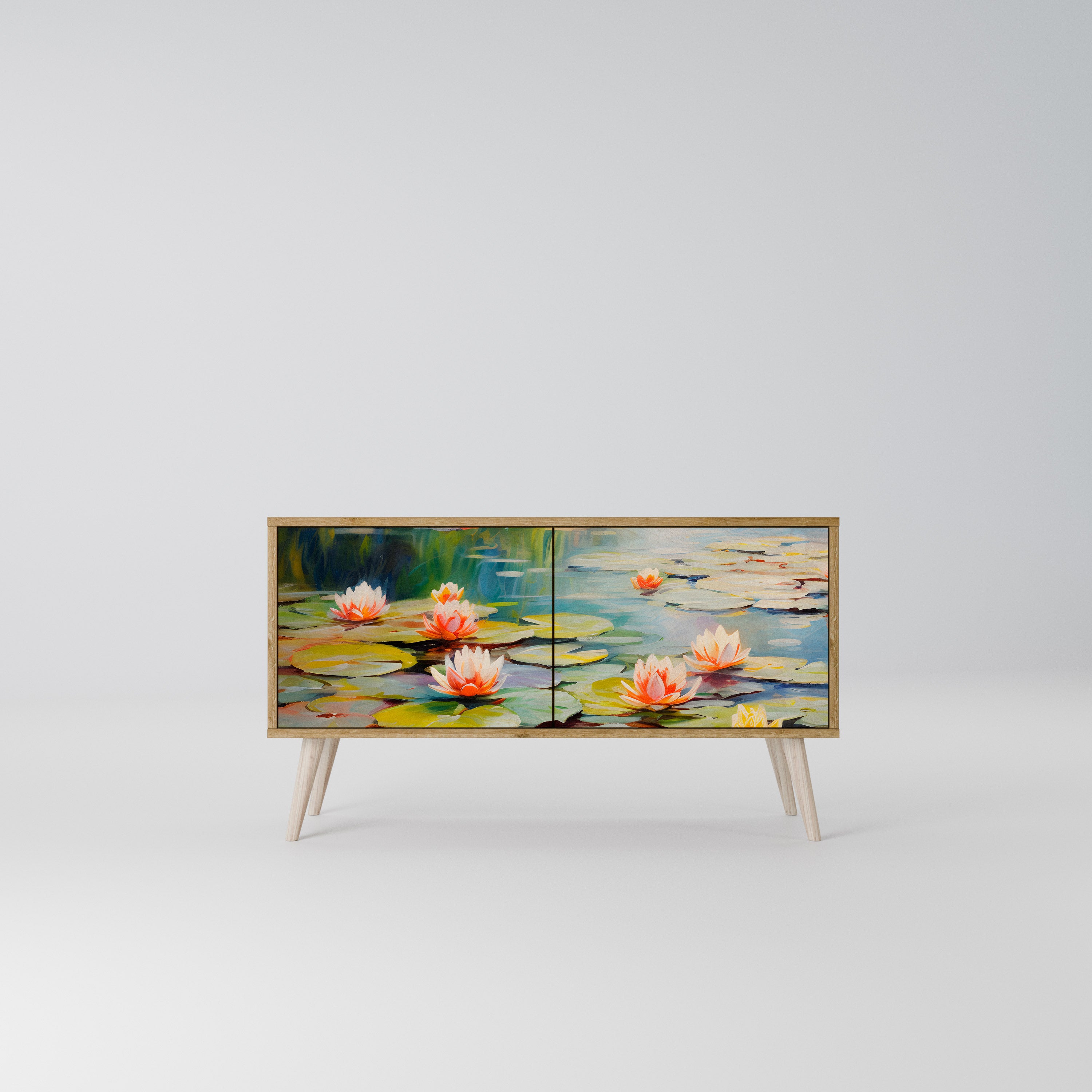 BLOOMING WATERS Compact 2-Door TV Cabinet