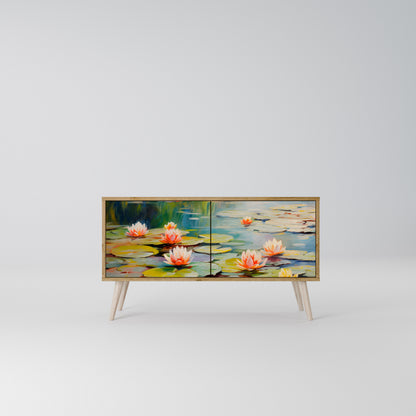 BLOOMING WATERS Compact 2-Door TV Cabinet