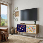 FLORAL COMBINATION Compact 2-Door TV Cabinet