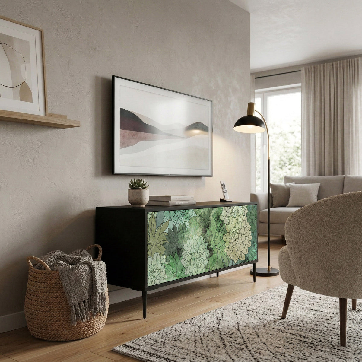 SUCCULENT CLUSTER Compact 2-Door TV Cabinet