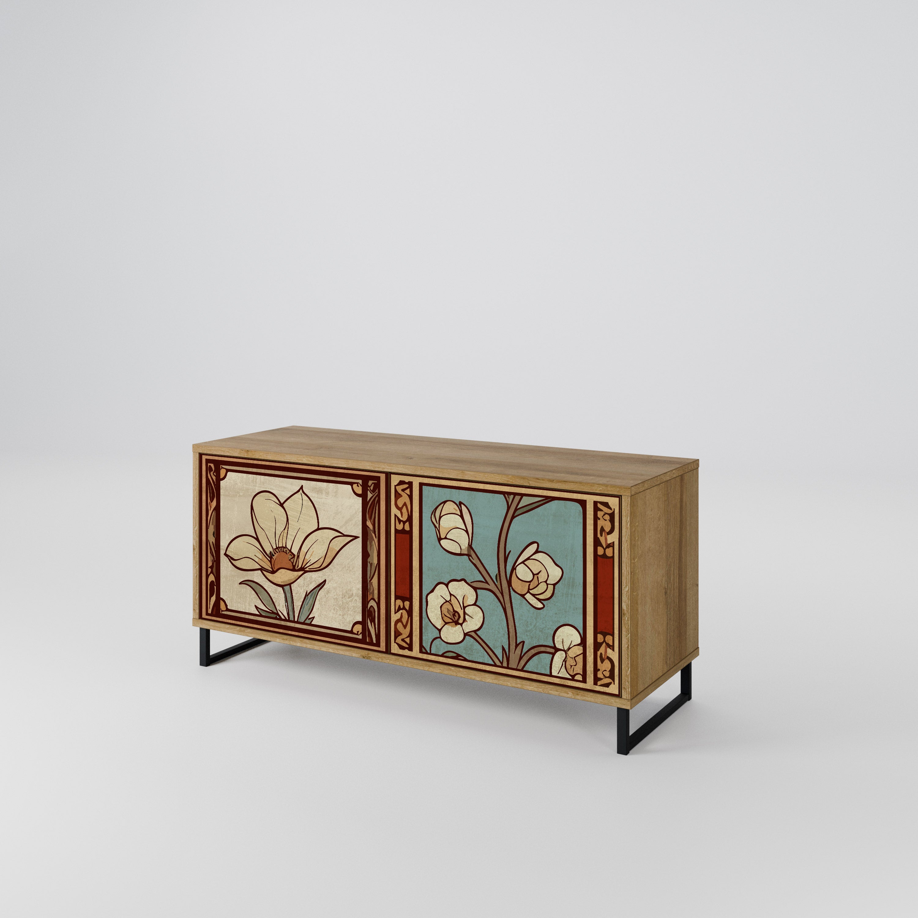 TIMELESS FLORA Compact 2-Door TV Cabinet