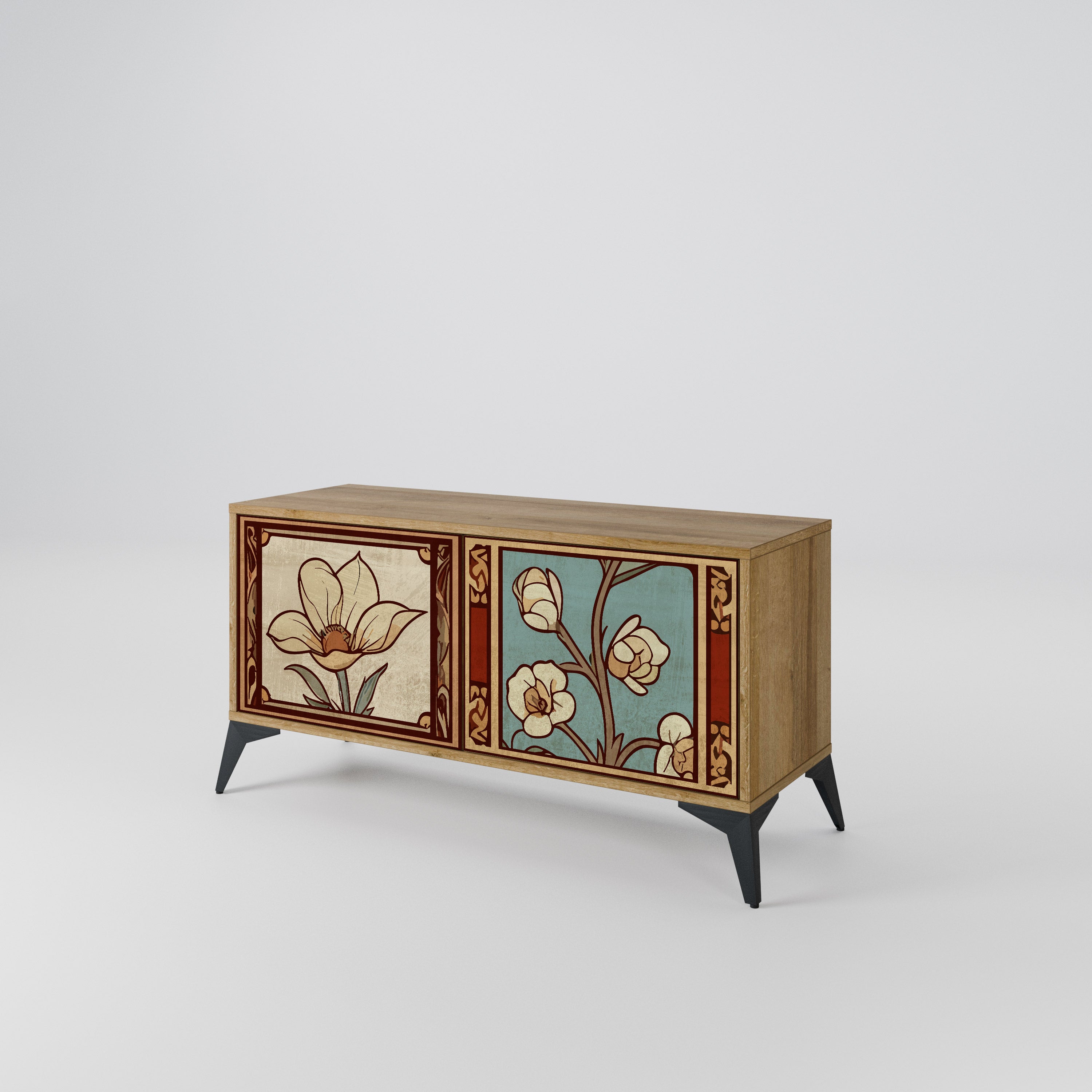 TIMELESS FLORA Compact 2-Door TV Cabinet