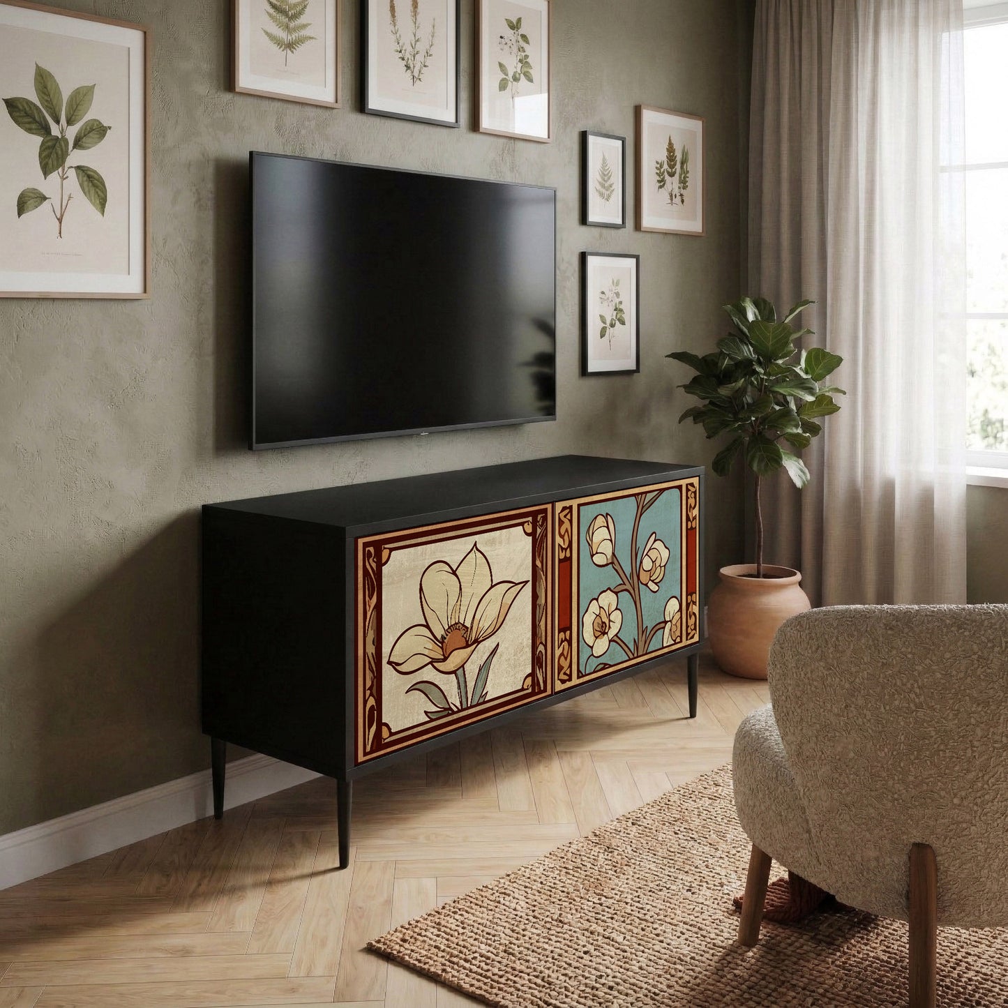 TIMELESS FLORA Compact 2-Door TV Cabinet