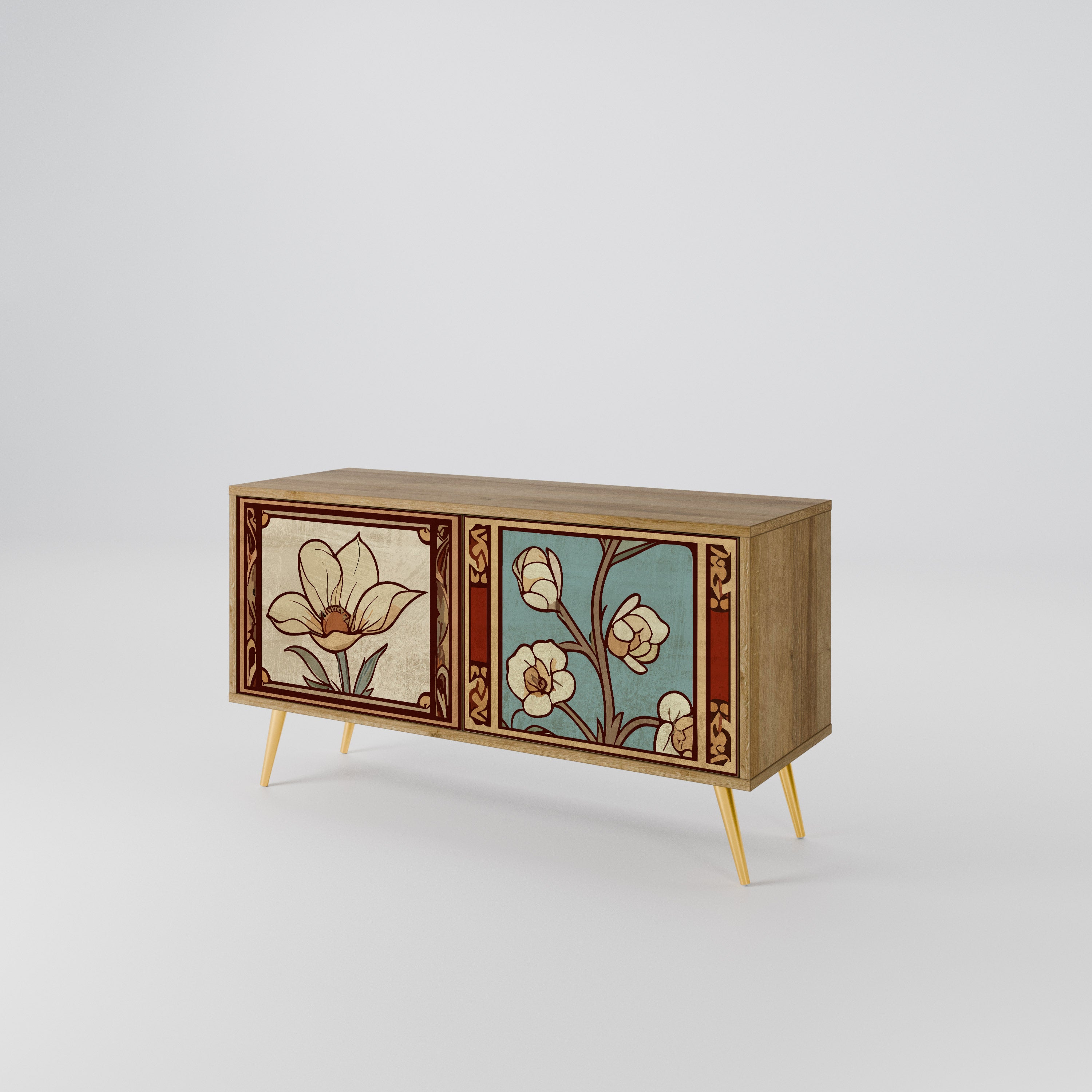 TIMELESS FLORA Compact 2-Door TV Cabinet