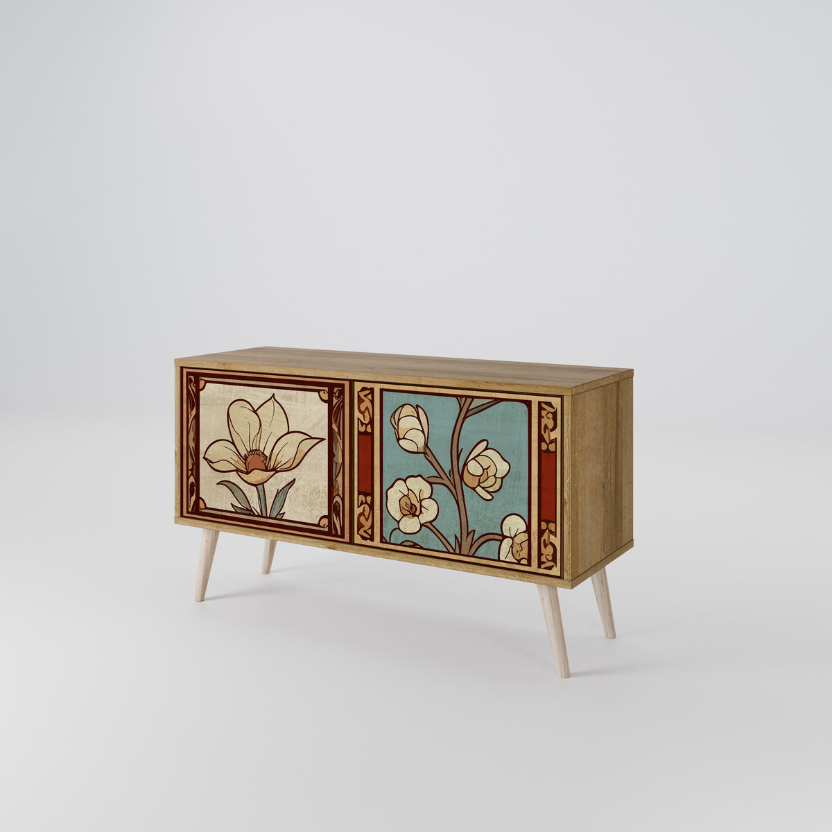 TIMELESS FLORA Compact 2-Door TV Cabinet