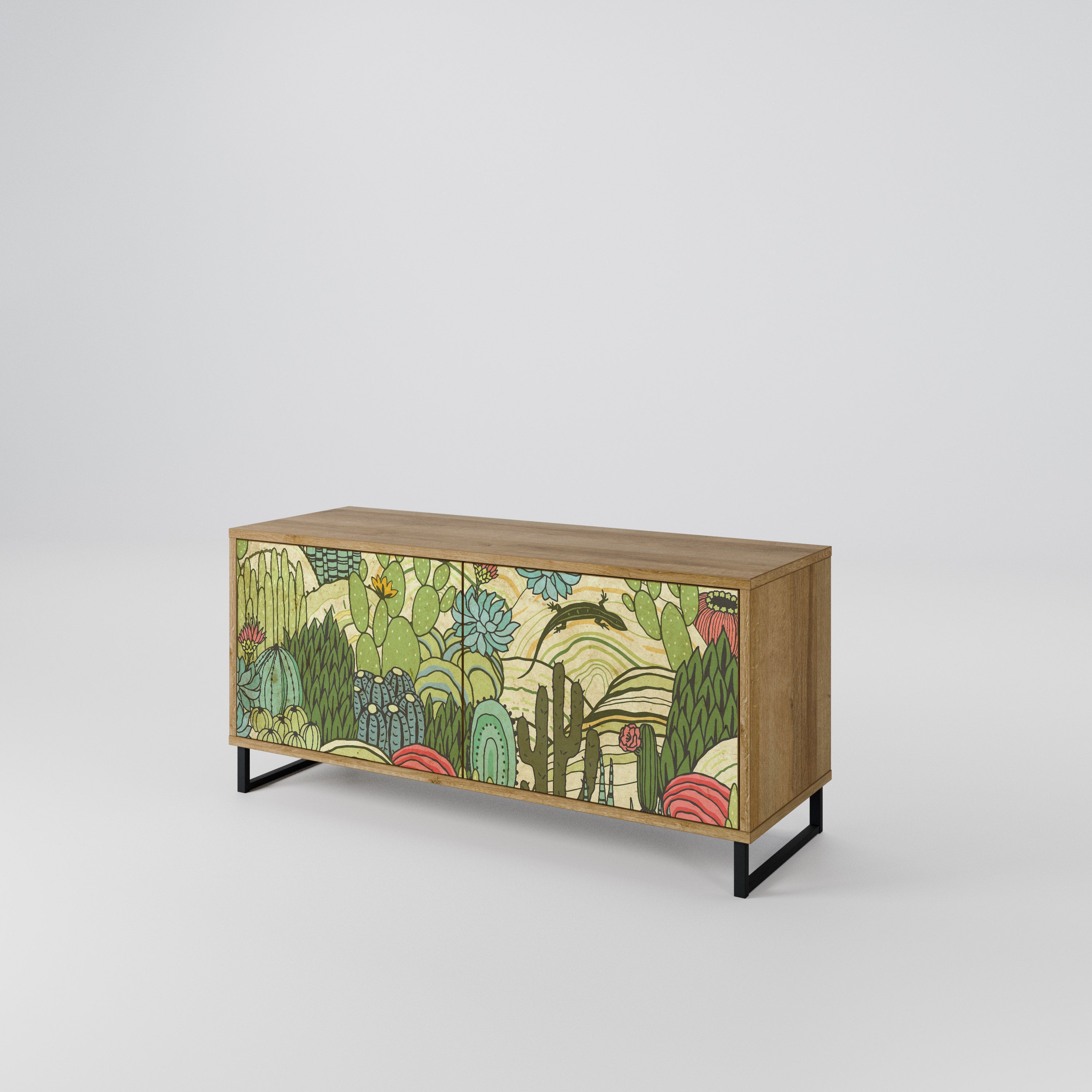 SUCCULENTS KALEIDOSCOPE Compact 2-Door TV Cabinet