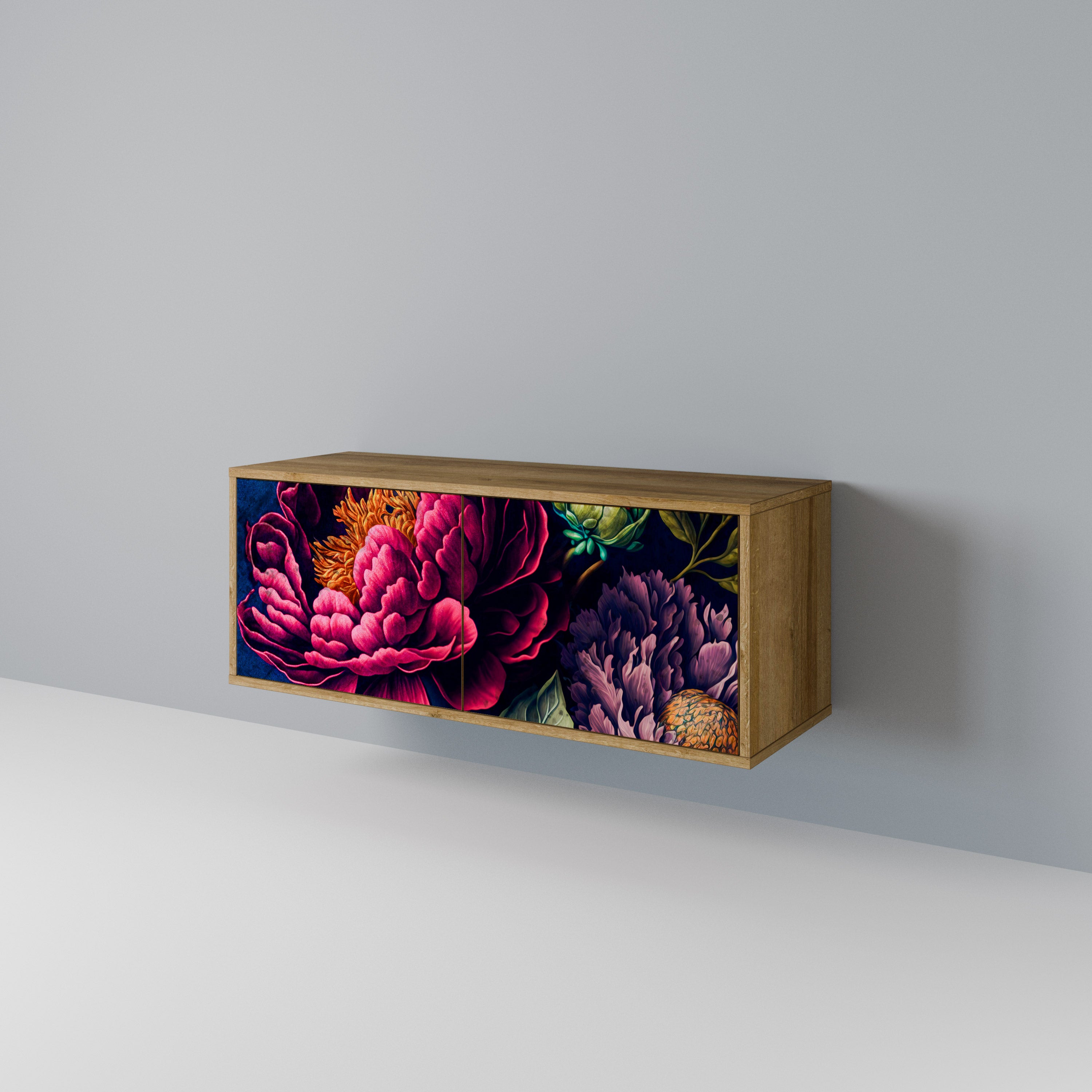 BLOOMING ELEGANCE Compact 2-Door TV Cabinet