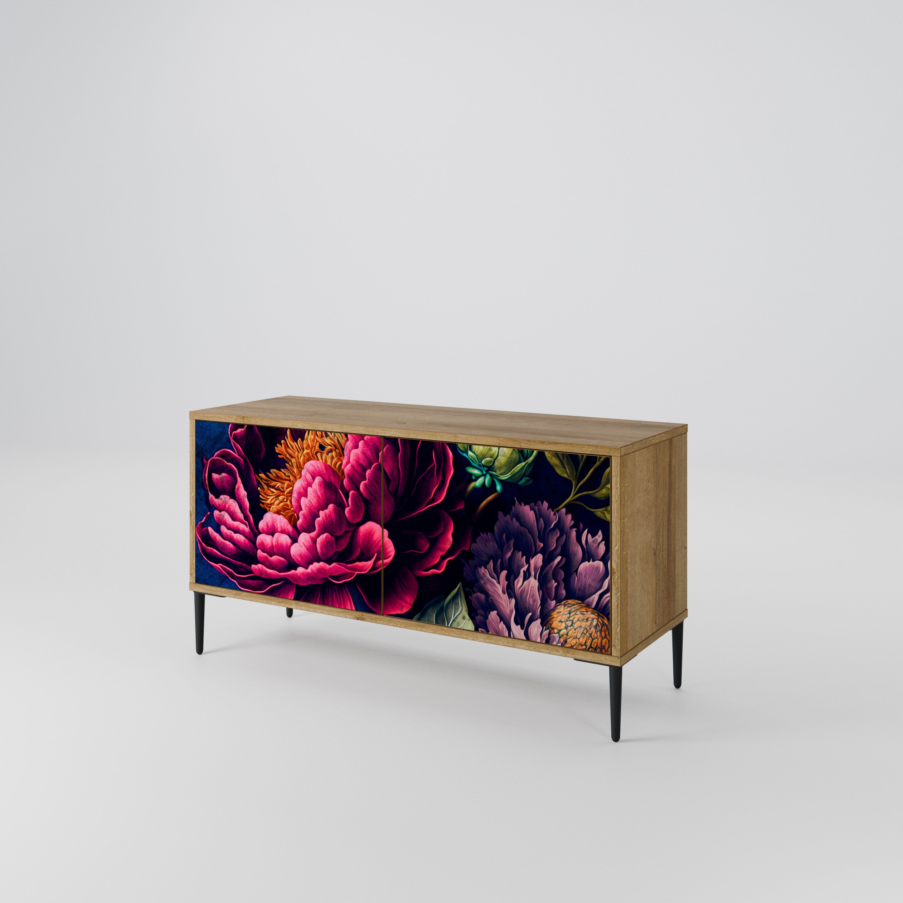 BLOOMING ELEGANCE Compact 2-Door TV Cabinet