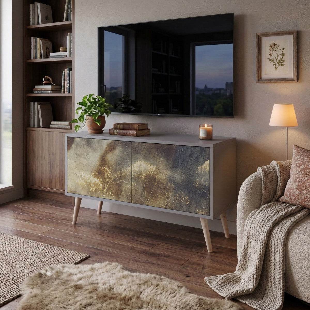 GENTLE POWER Compact 2-Door TV Cabinet
