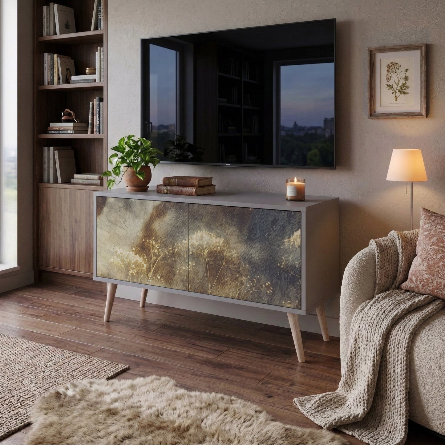 GENTLE POWER Compact 2-Door TV Cabinet