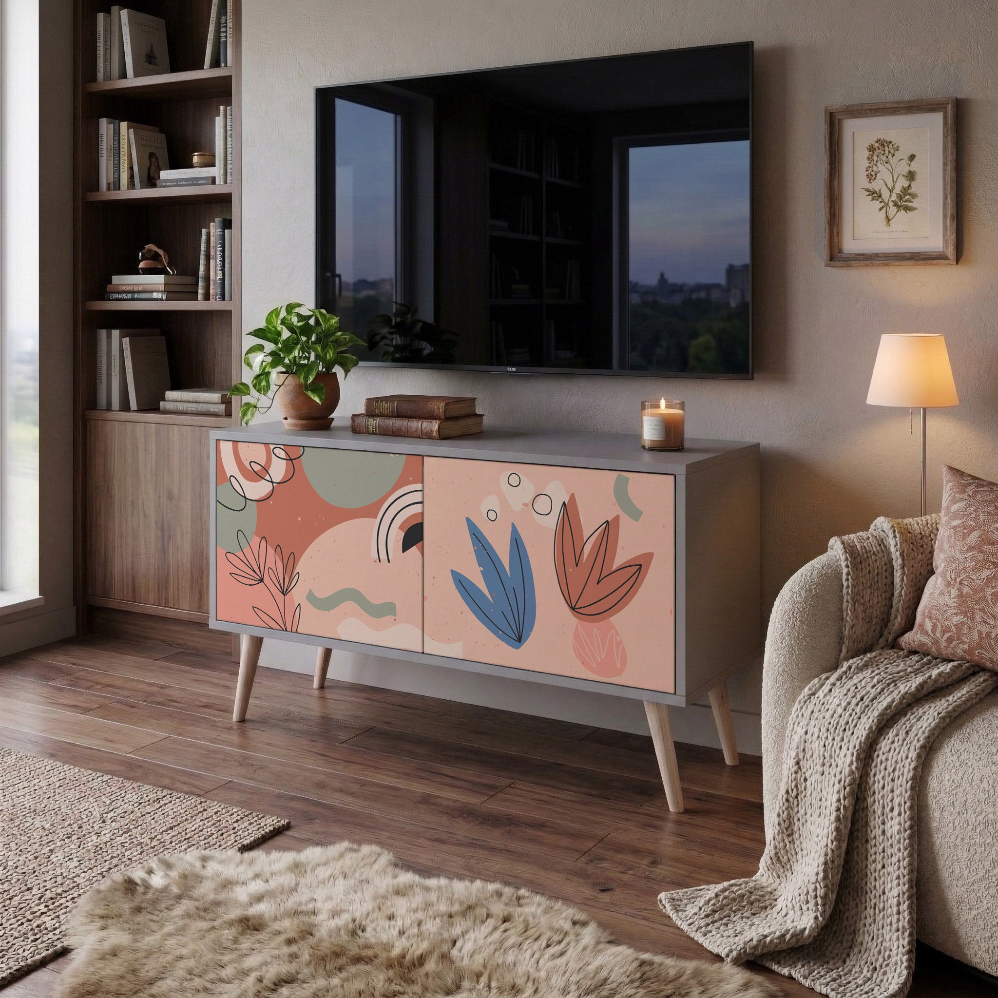 PASTEL DESTINY Compact 2-Door TV Cabinet