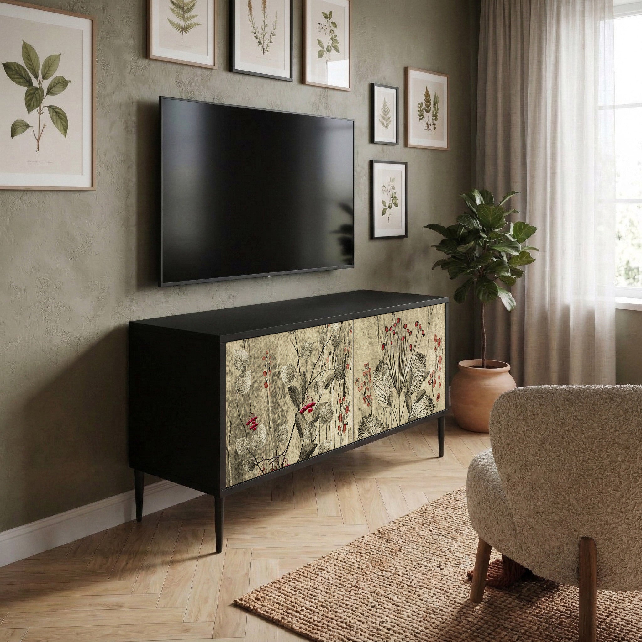 HERBAL GRACE Compact 2-Door TV Cabinet