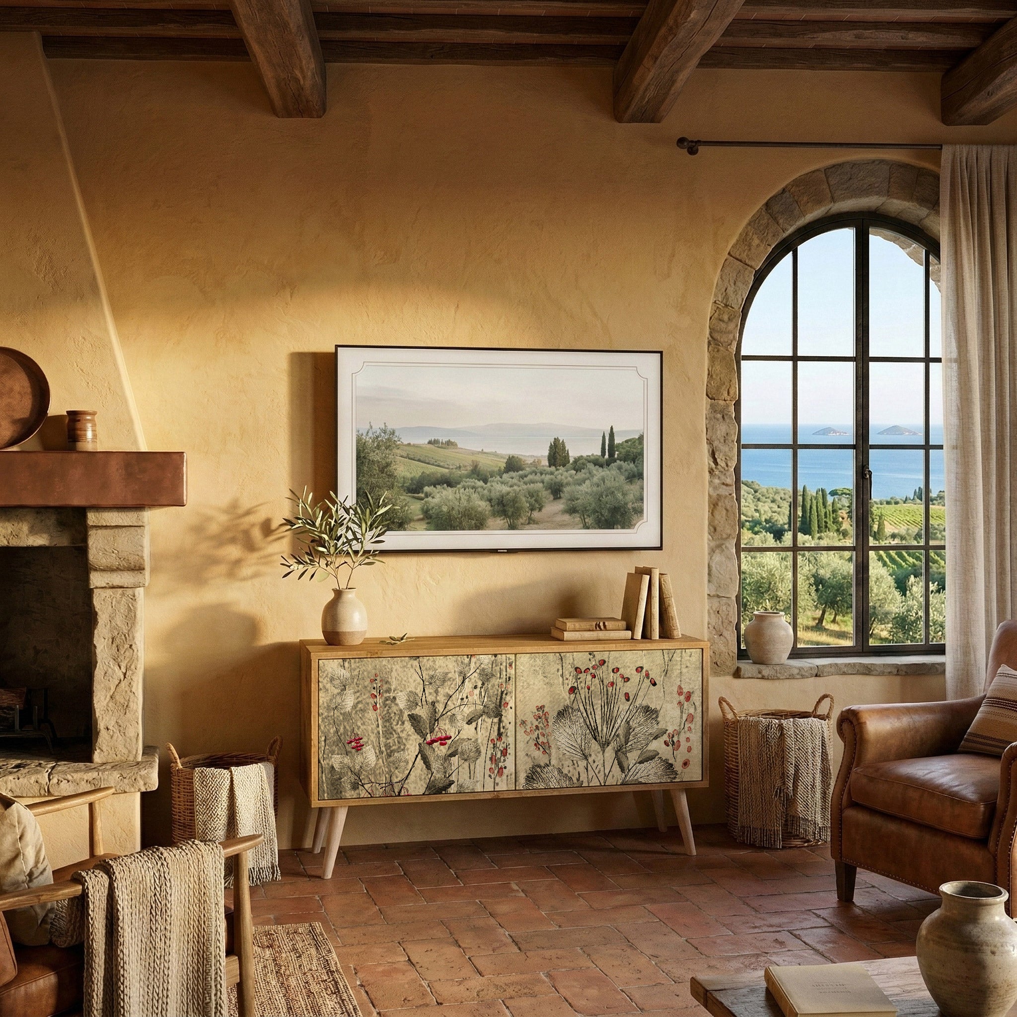 HERBAL GRACE Compact 2-Door TV Cabinet