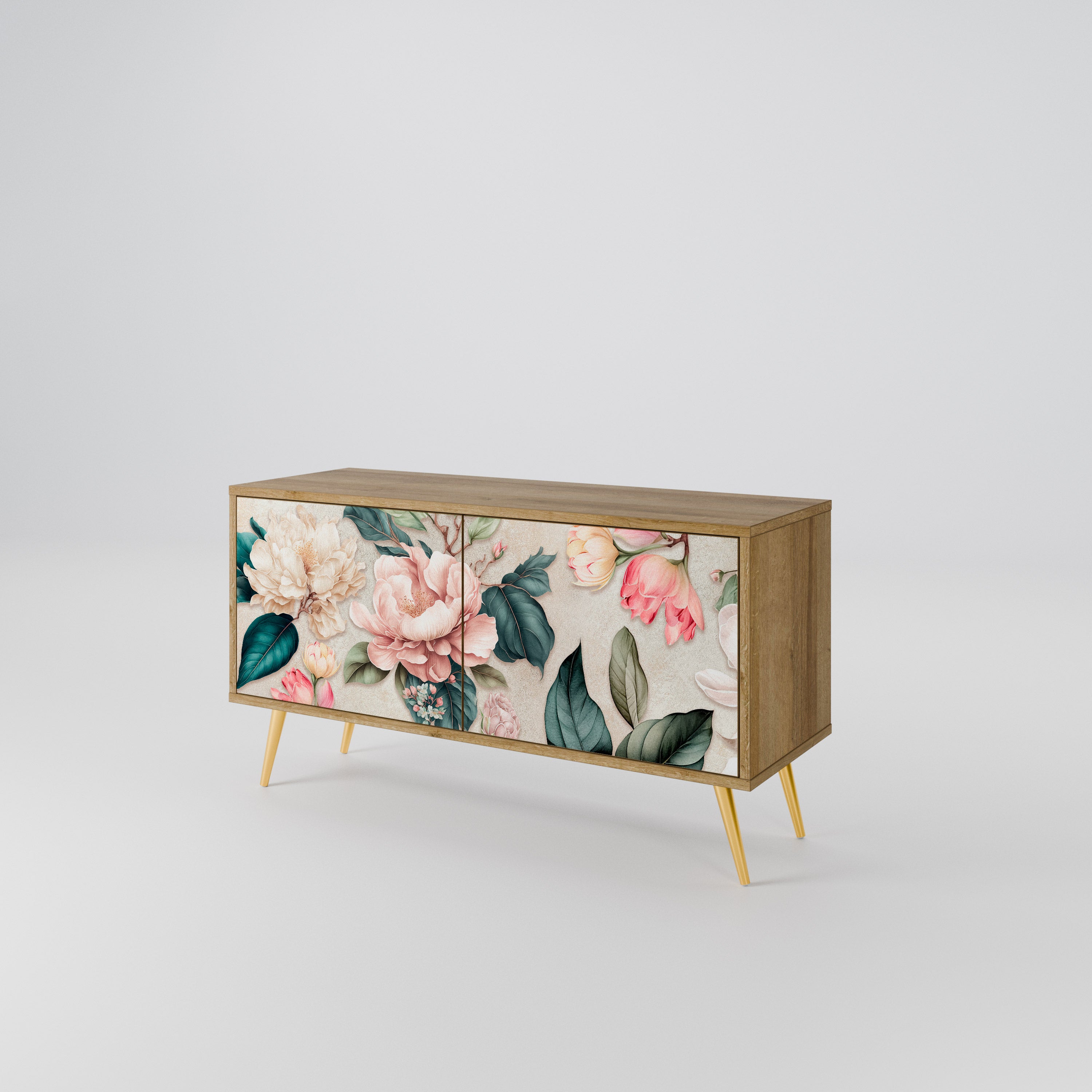 FLORAL GRACE Compact 2-Door TV Cabinet
