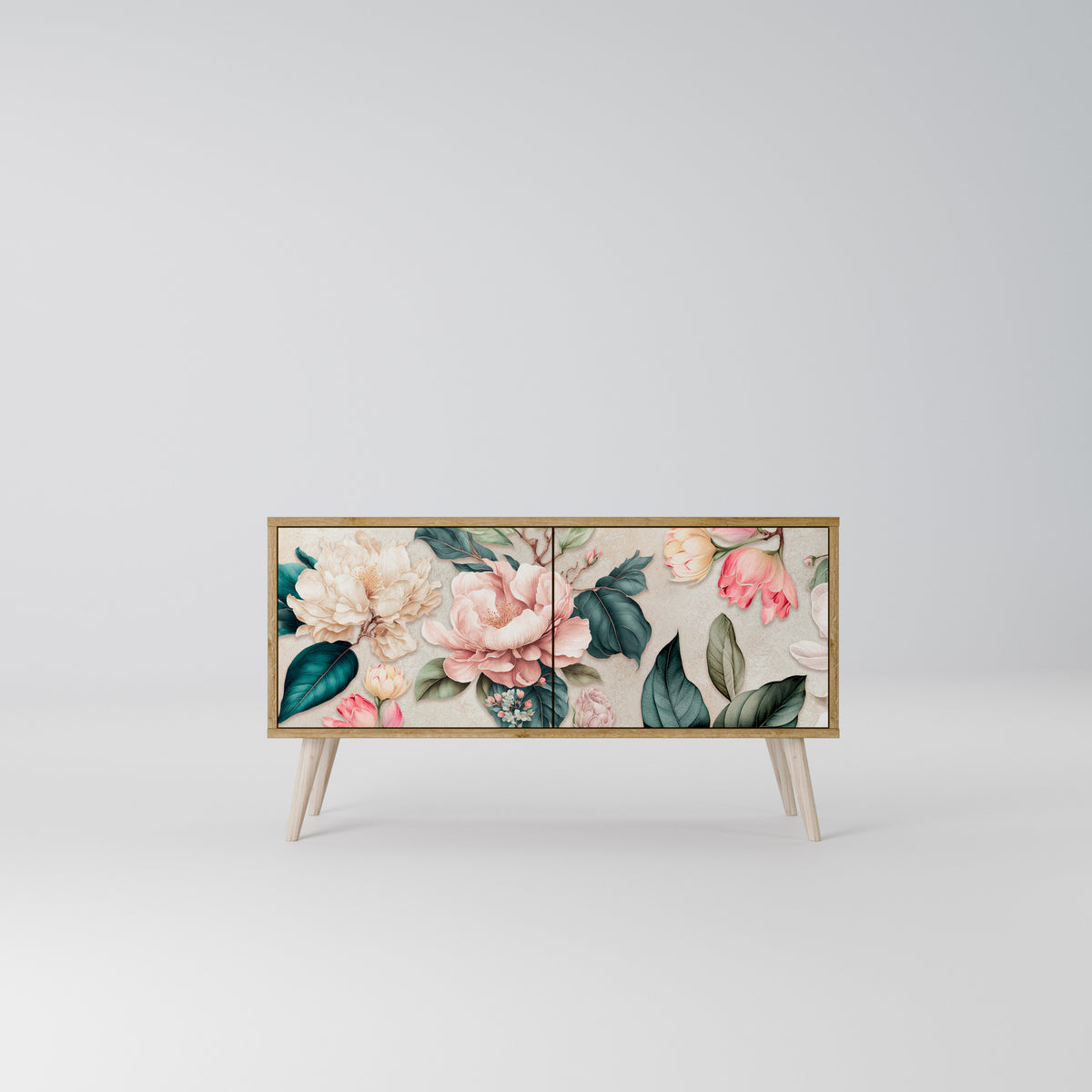 FLORAL GRACE Compact 2-Door TV Cabinet