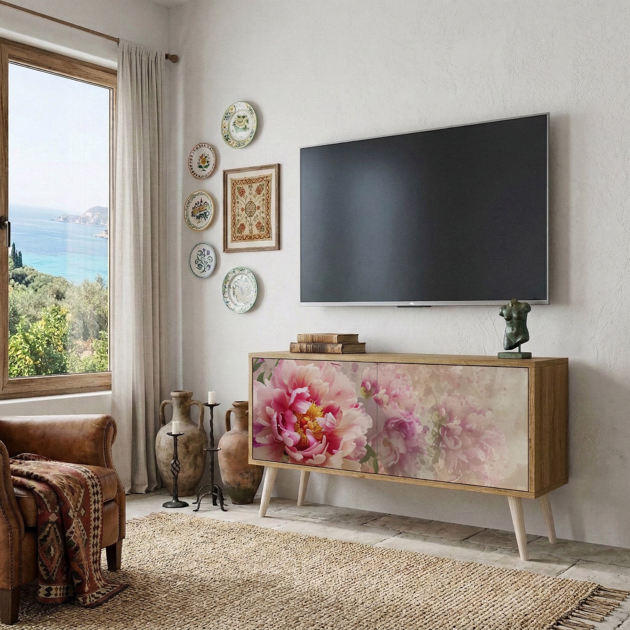 PEONY WHISPER Compact 2-Door TV Cabinet