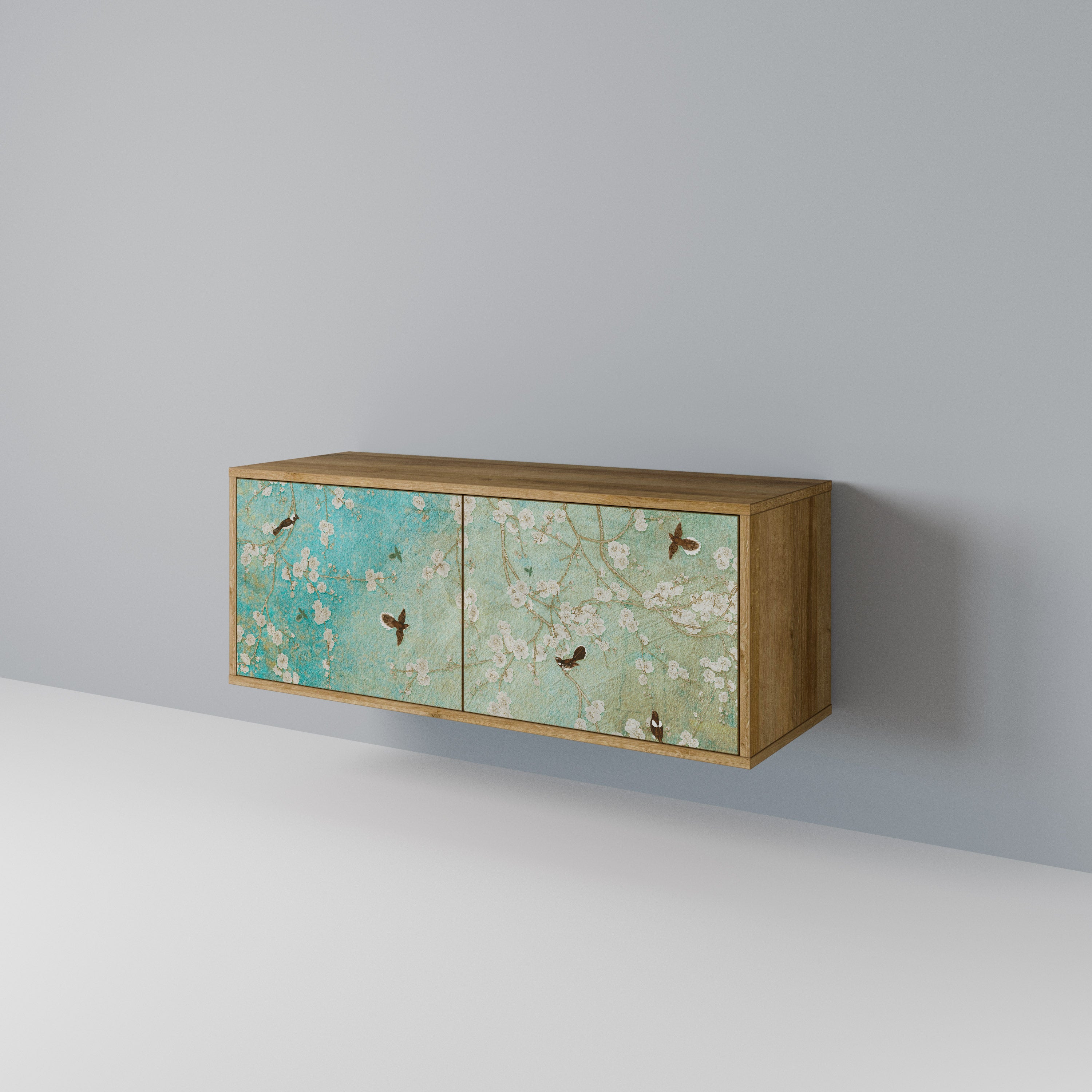 BLOOMING CHARM Compact 2-Door TV Cabinet