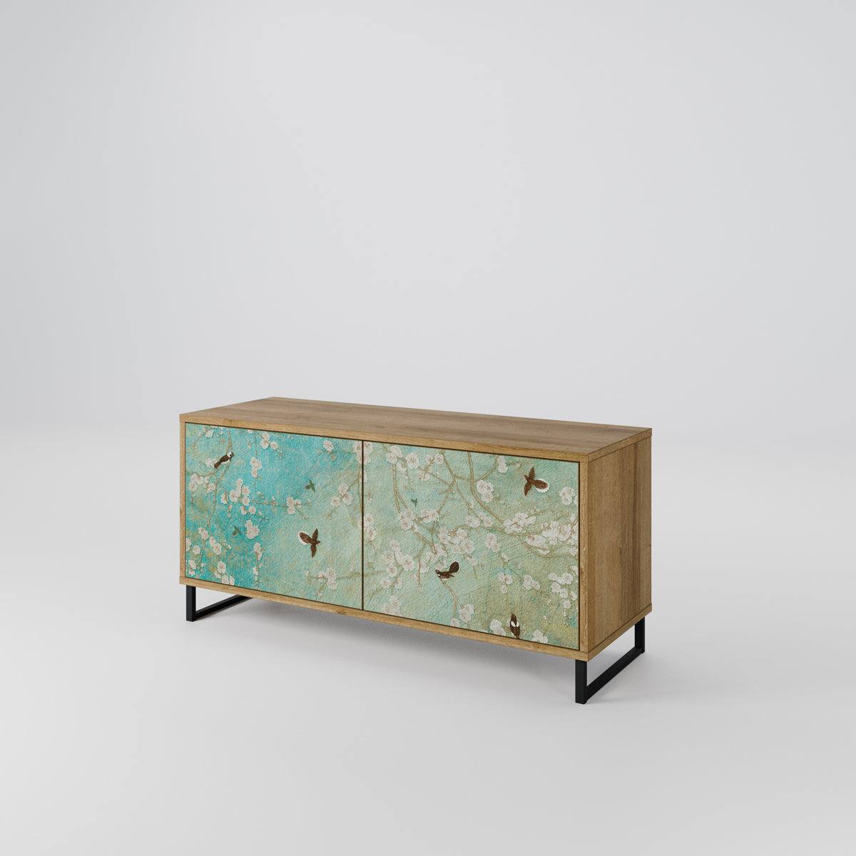 BLOOMING CHARM Compact 2-Door TV Cabinet